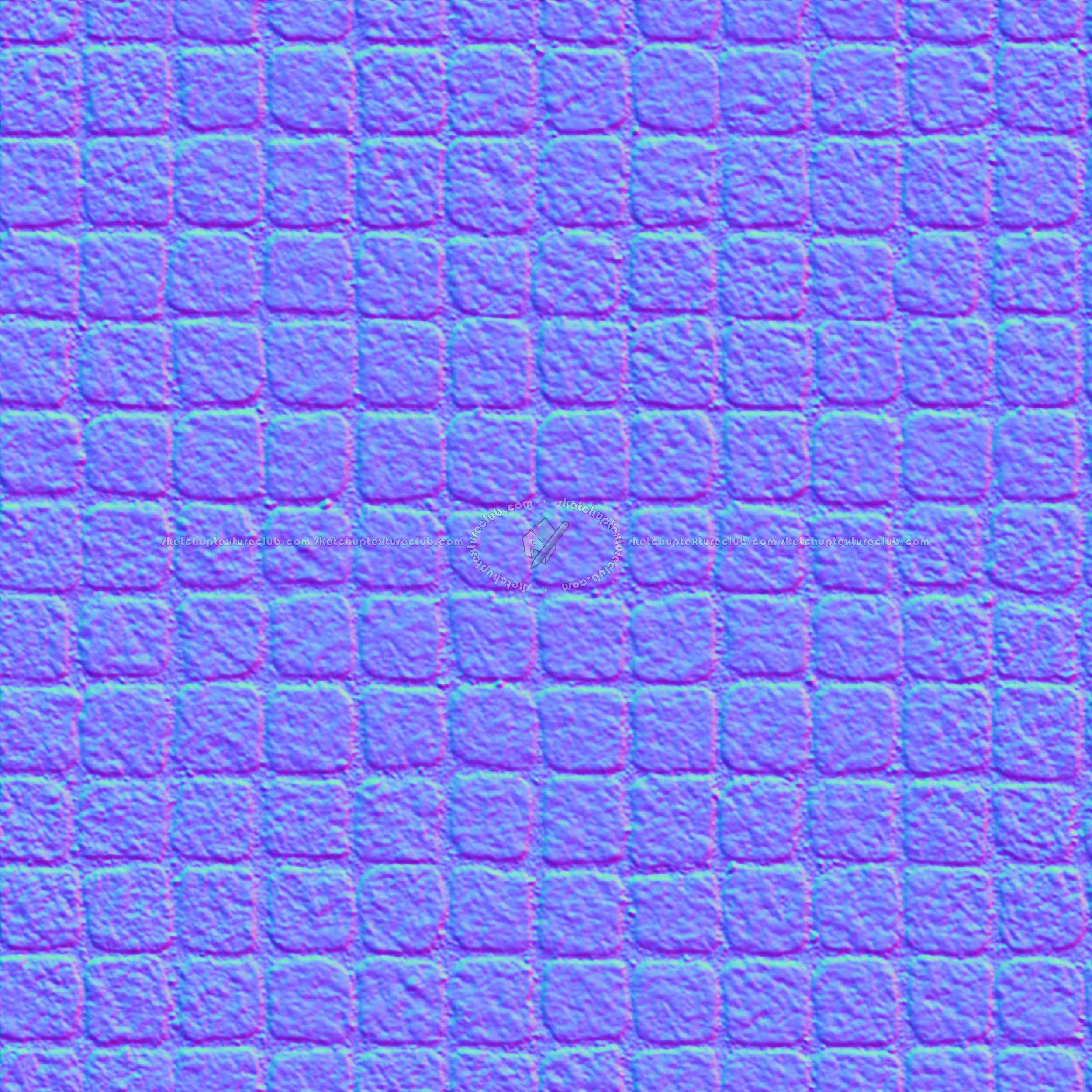 Textures   -   ARCHITECTURE   -   ROADS   -   Paving streets   -   Cobblestone  - Street paving cobblestone texture seamless 07424 - Normal