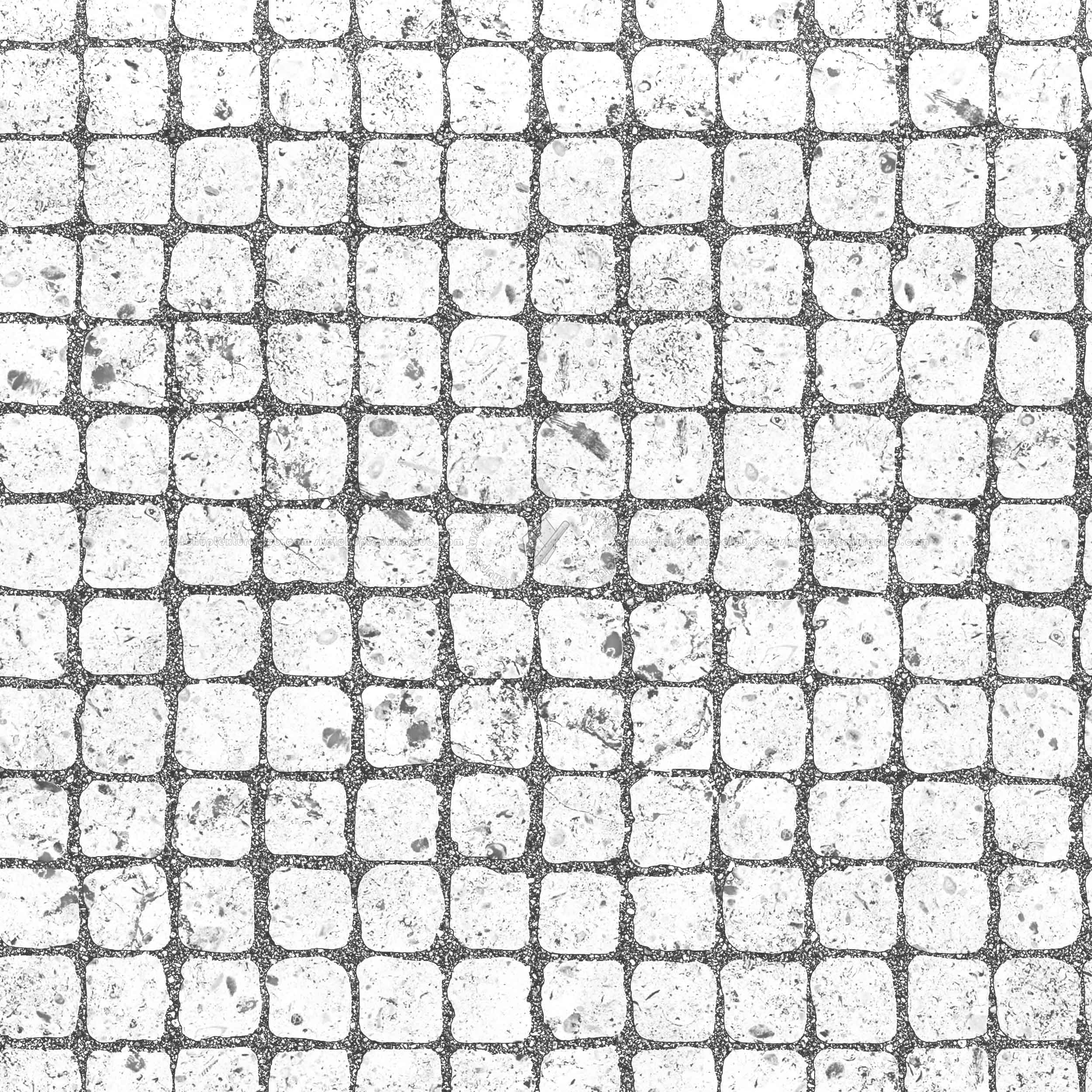 Textures   -   ARCHITECTURE   -   ROADS   -   Paving streets   -   Cobblestone  - Street paving cobblestone texture seamless 07425 - Bump