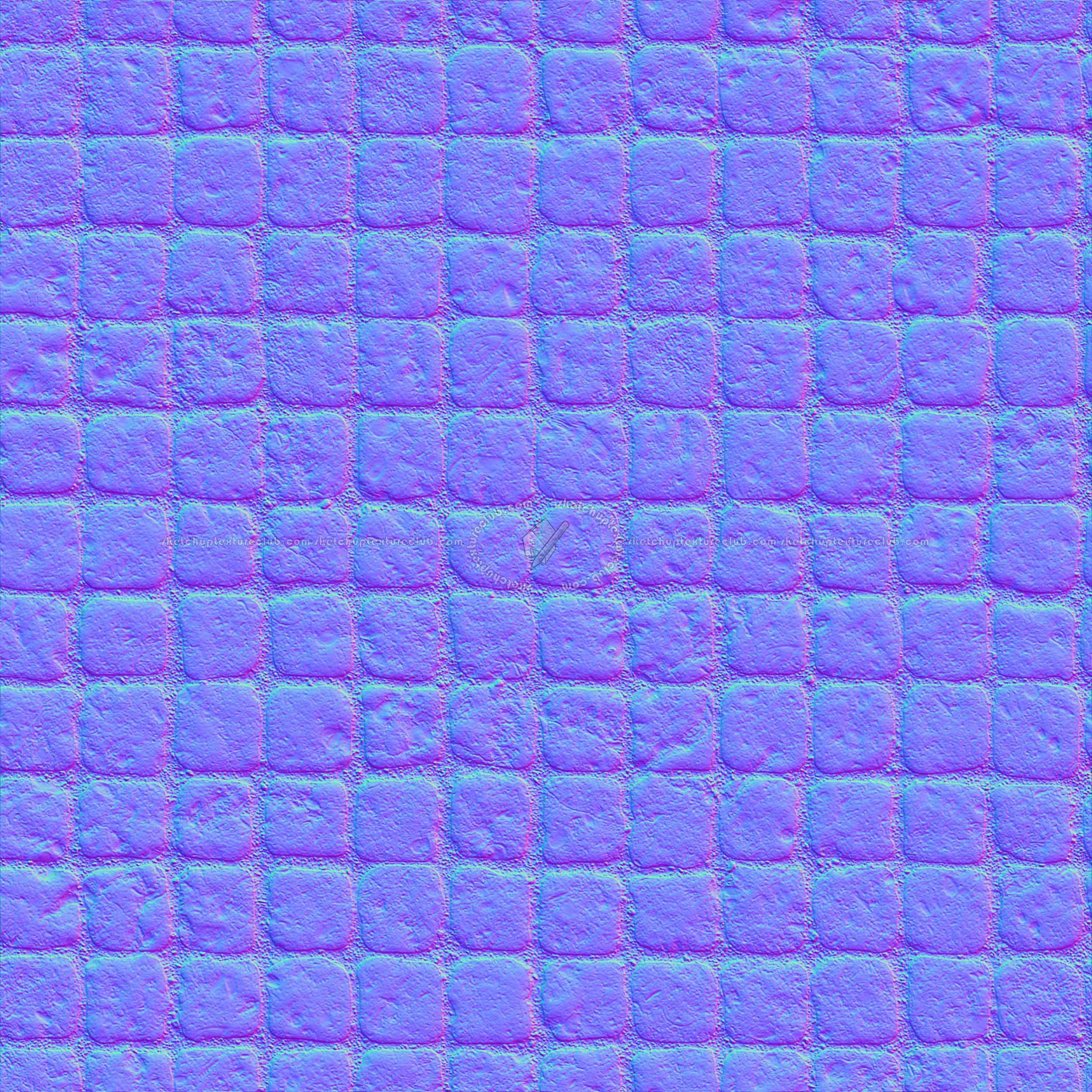 Textures   -   ARCHITECTURE   -   ROADS   -   Paving streets   -   Cobblestone  - Street paving cobblestone texture seamless 07425 - Normal