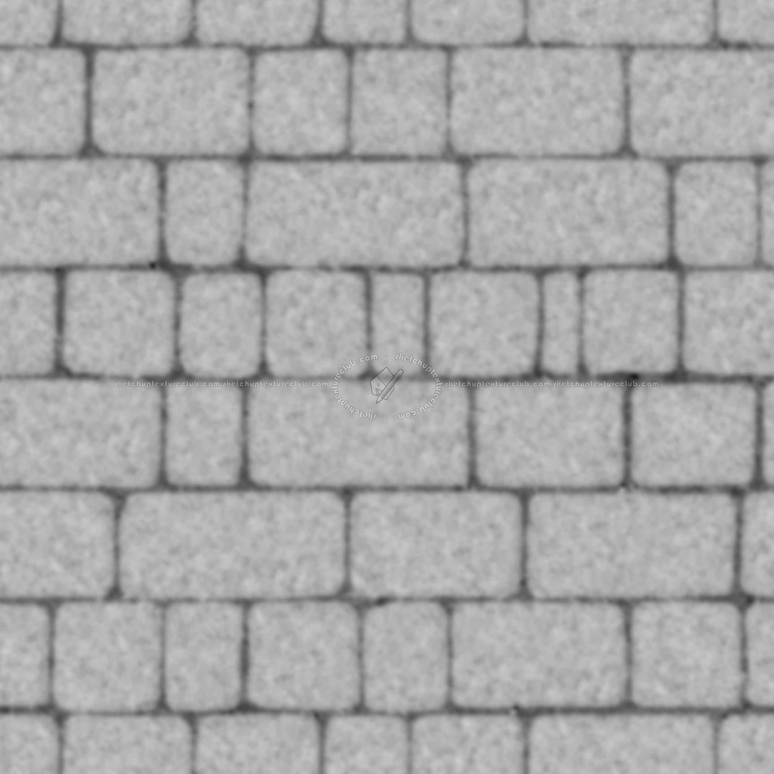 Textures   -   ARCHITECTURE   -   ROADS   -   Paving streets   -   Cobblestone  - Street porfido paving cobblestone texture seamless 07427 - Displacement