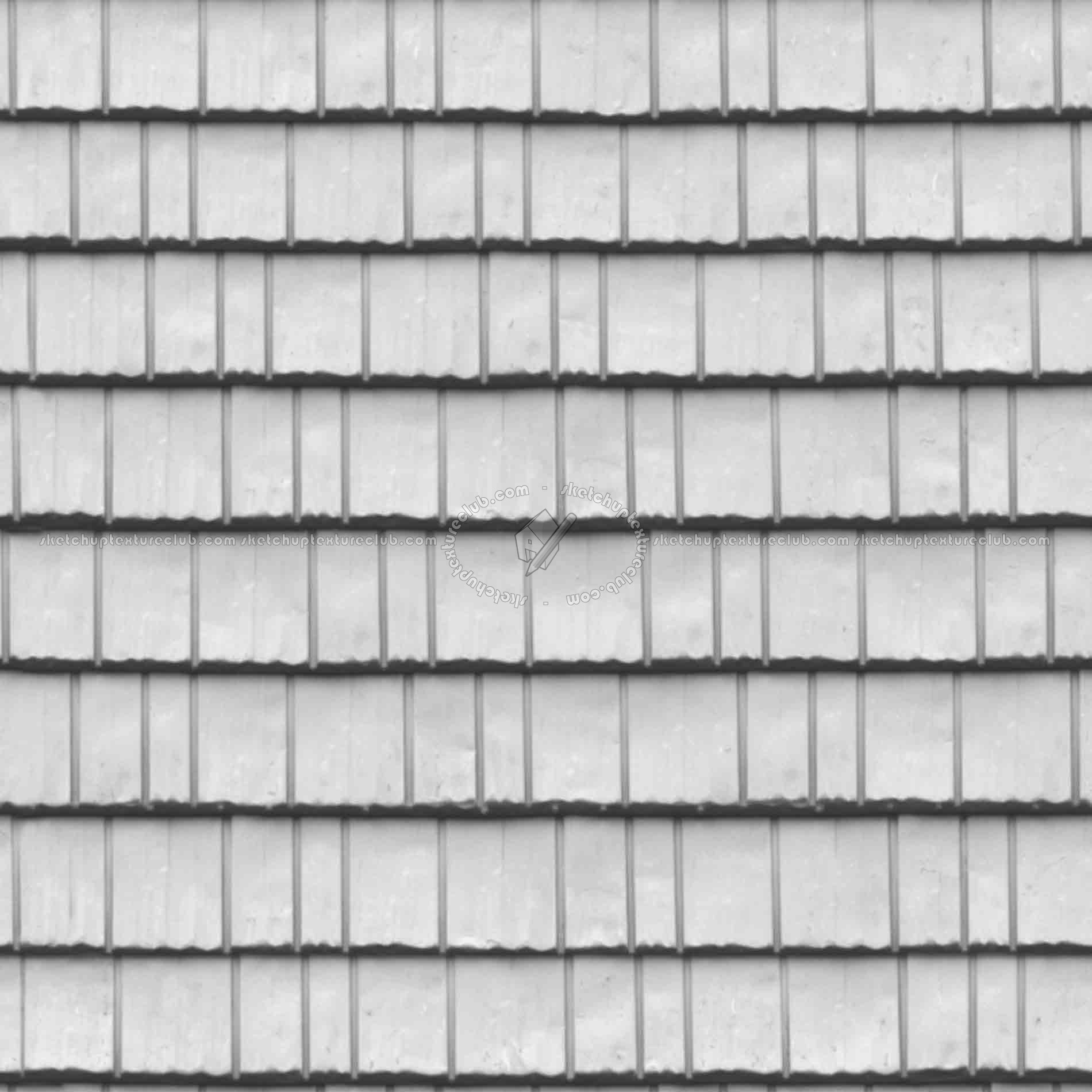 Textures   -   ARCHITECTURE   -   ROOFINGS   -   Shingles wood  - Wood shingle roof texture seamless 03877 - Displacement