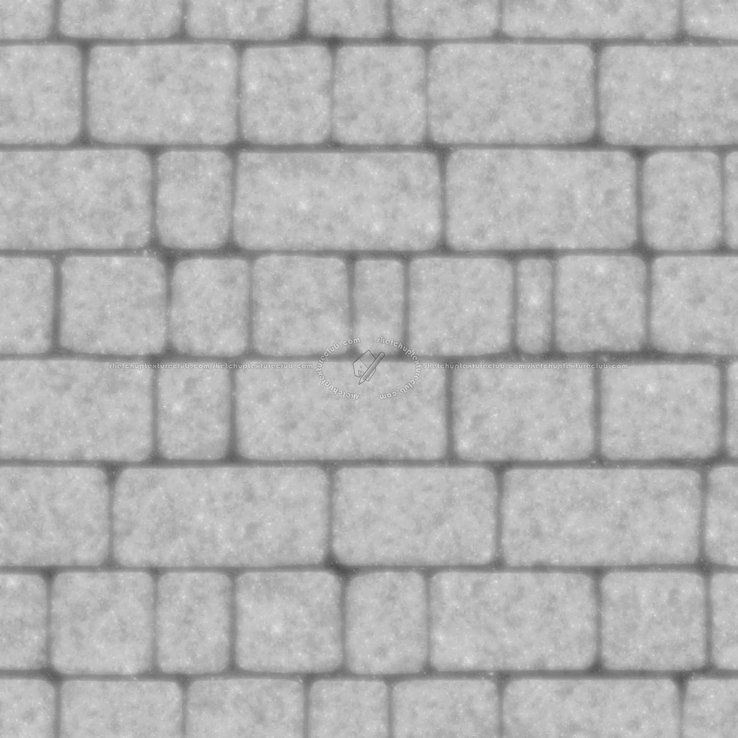 Textures   -   ARCHITECTURE   -   ROADS   -   Paving streets   -   Cobblestone  - Street porfido paving cobblestone texture seamless 07428 - Displacement