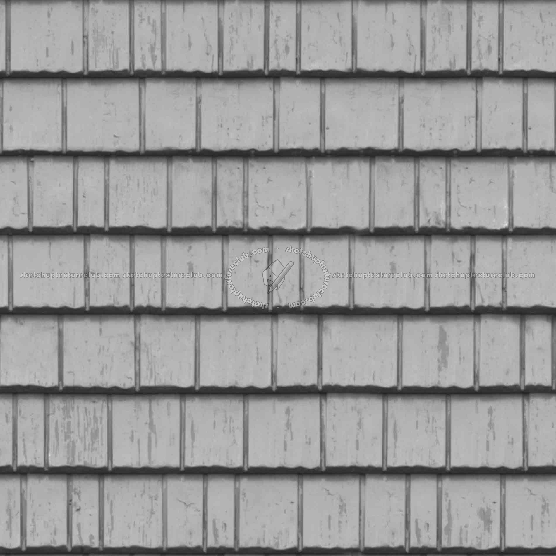 Textures   -   ARCHITECTURE   -   ROOFINGS   -   Shingles wood  - Wood shingle roof texture seamless 03879 - Displacement