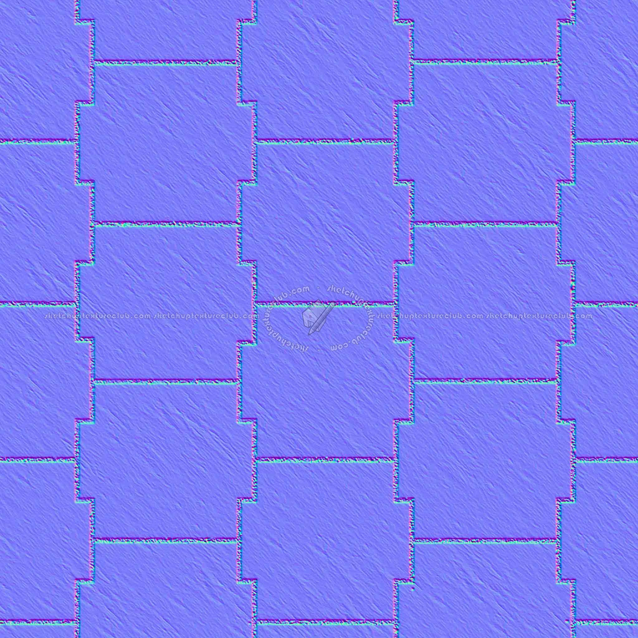 Textures   -   ARCHITECTURE   -   PAVING OUTDOOR   -   Pavers stone   -   Blocks mixed  - Pavers stone mixed size texture seamless 06183 - Normal