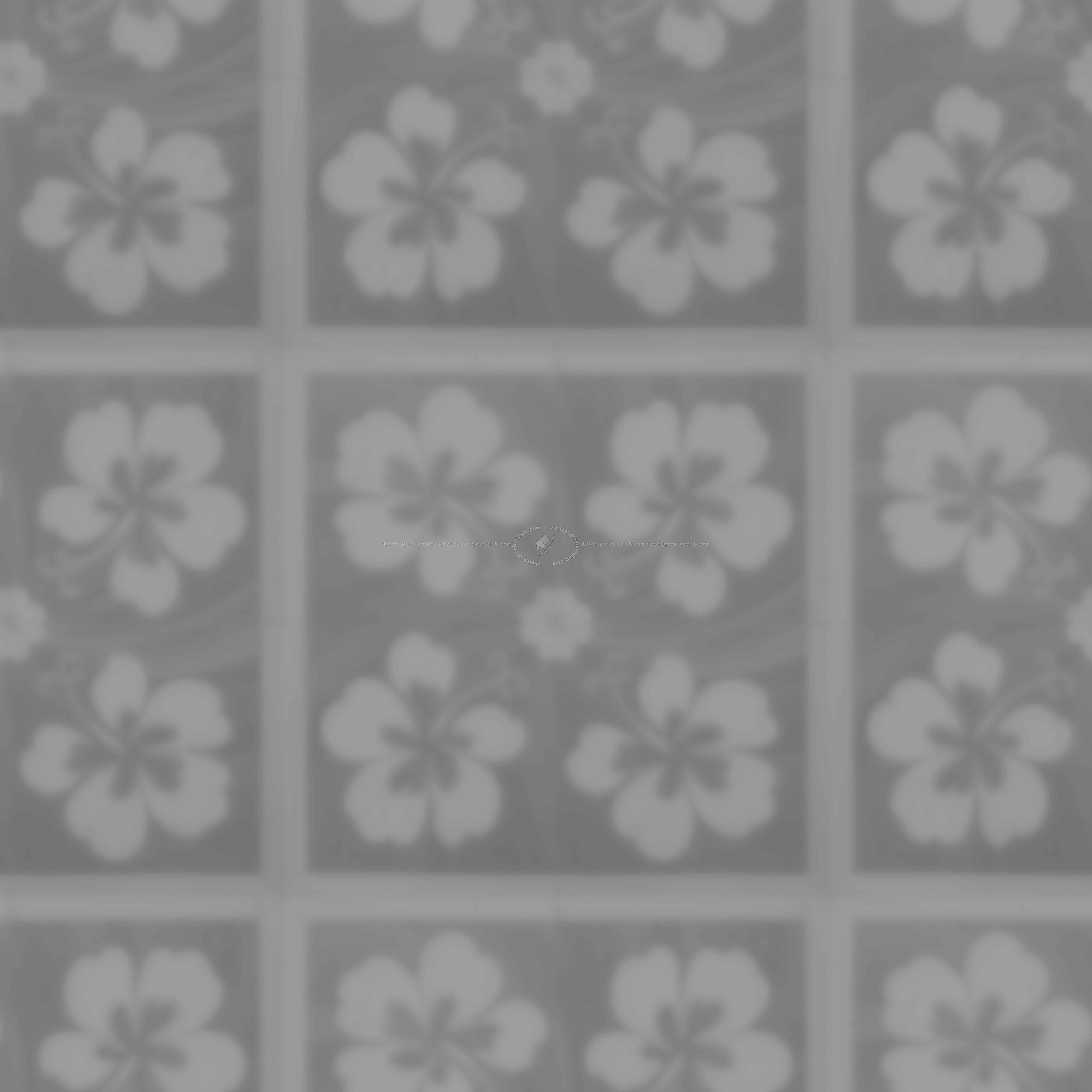 Textures - ARCHITECTURE - WOOD FLOORS - Decorated - Wood and marble parquet decorated texture seamless 19623 - Displacement