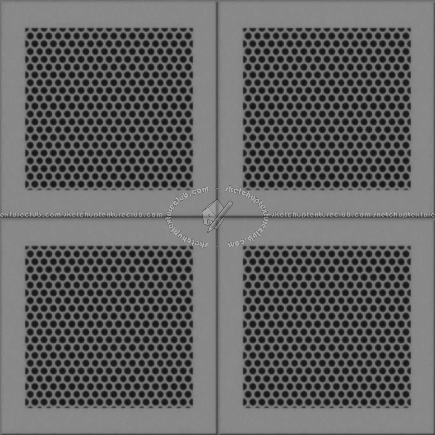 Textures - MATERIALS - METALS - Perforated - Cream ceiling perforated metal texture seamless 10571 - Displacement