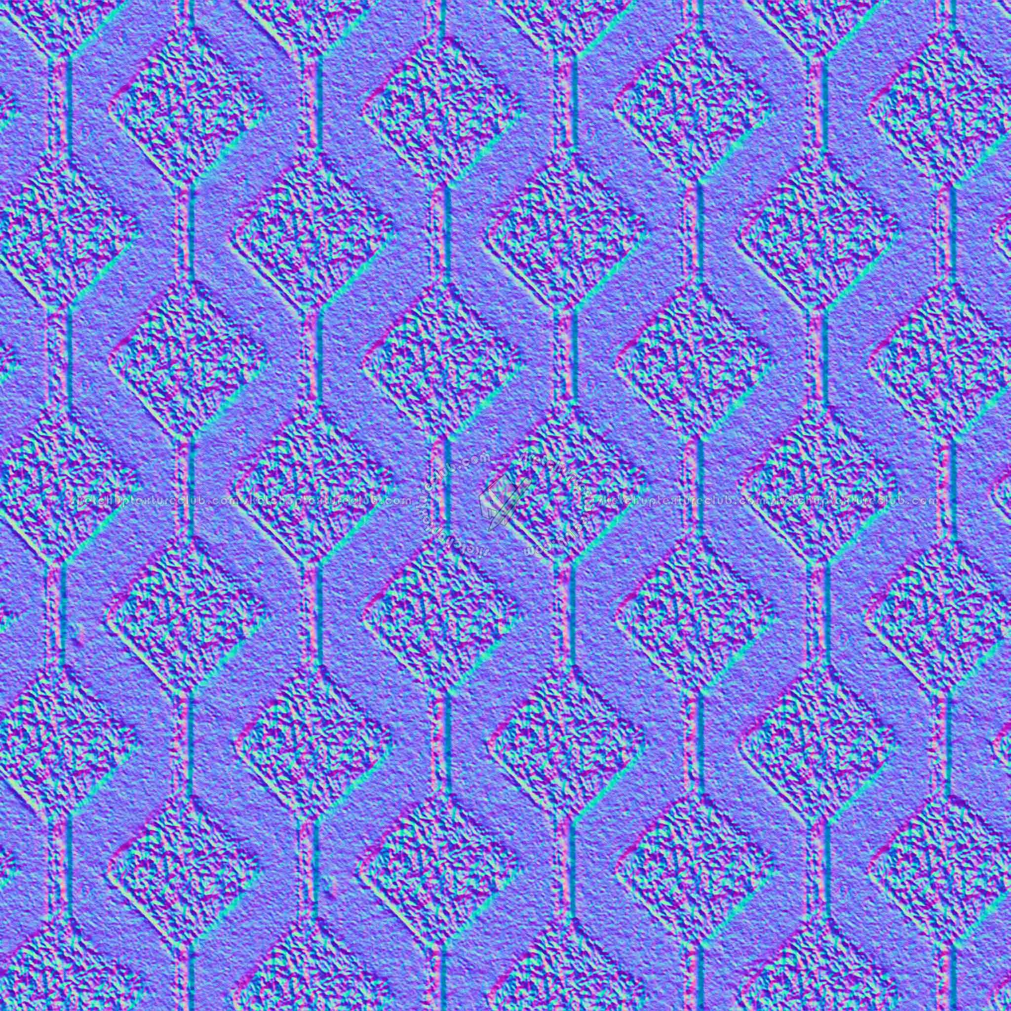 Textures - ARCHITECTURE - PAVING OUTDOOR - Parks Paving - Green bricks paving PBR texture seamless 21976 - Normal