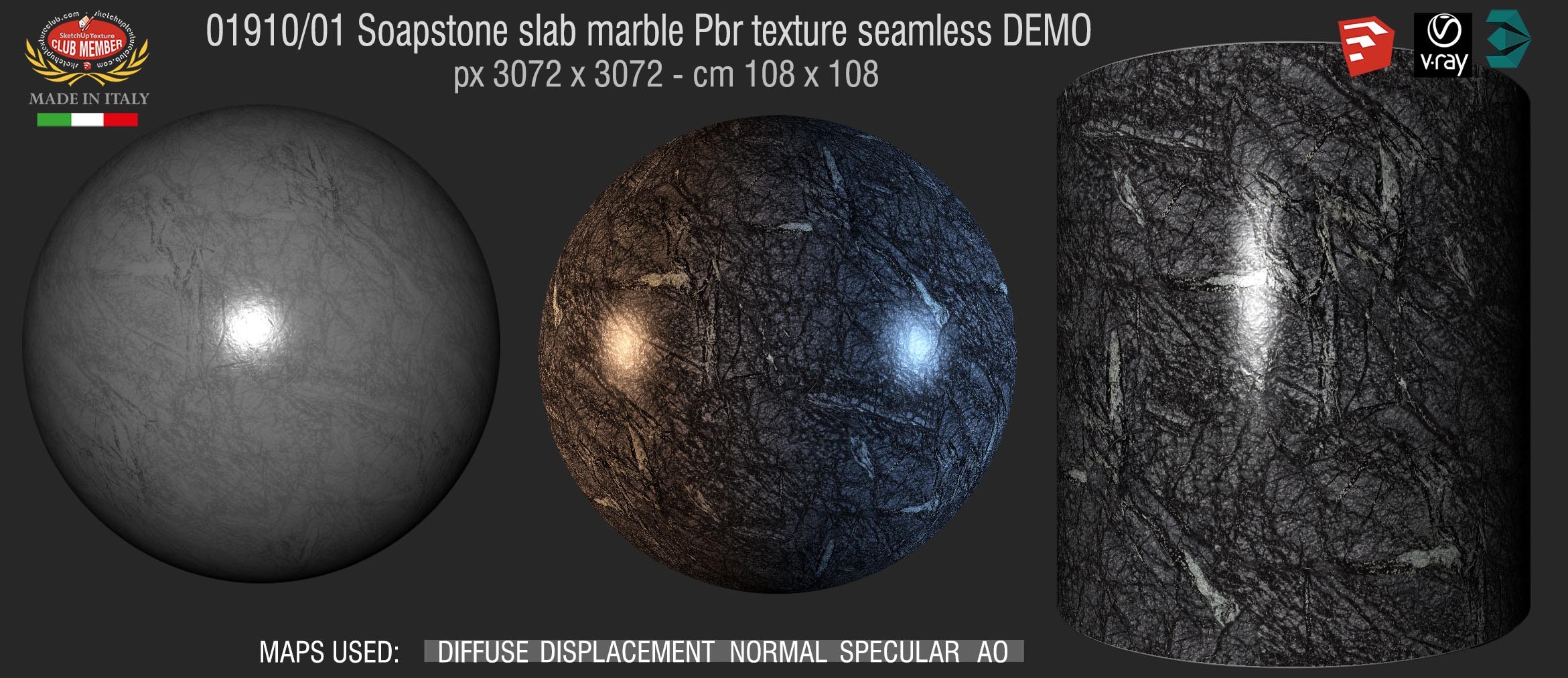 01910_01 Soapstone slab marble Pbr texture seamless DEMO