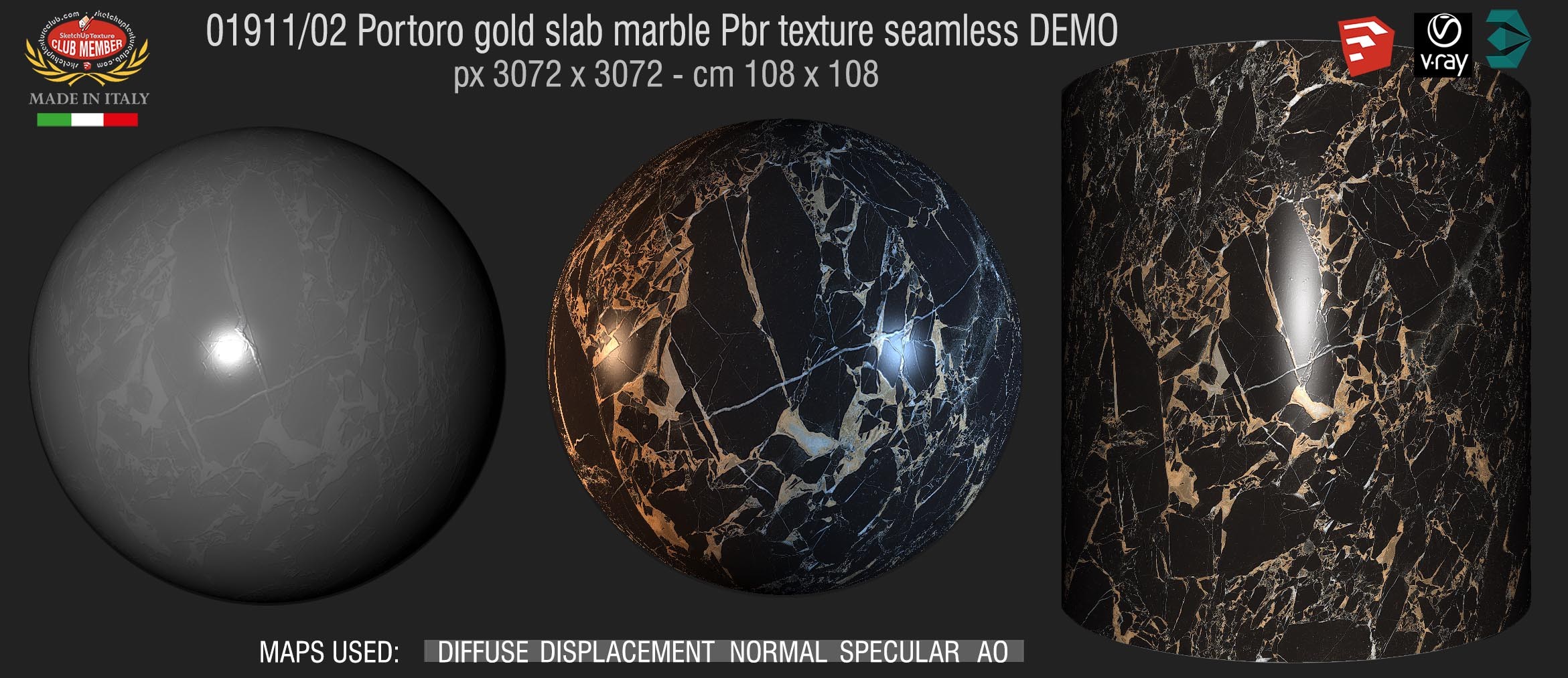 01911_02 Portoro gold slab marble Pbr texture seamless DEMO
