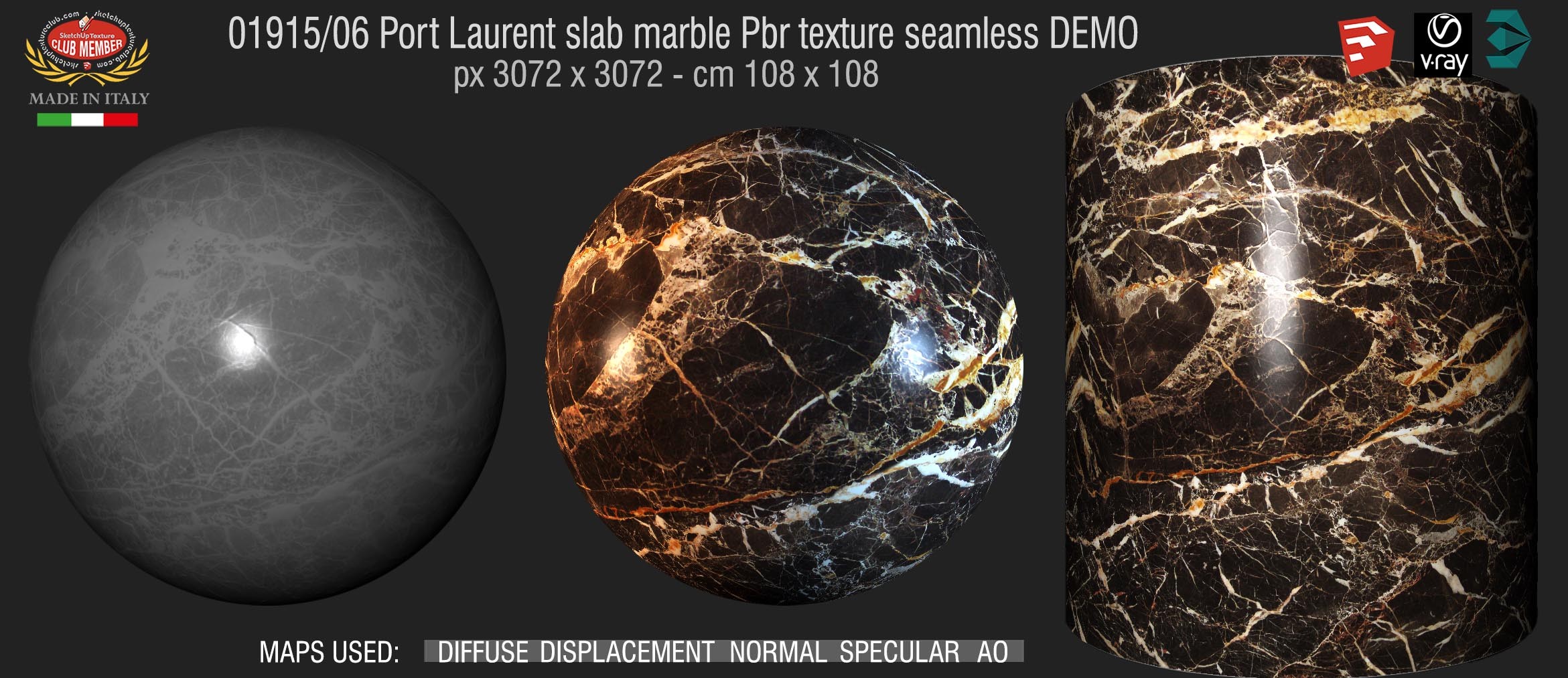 01915_06 Port Laurent slab marble Pbr texture seamless DEMO