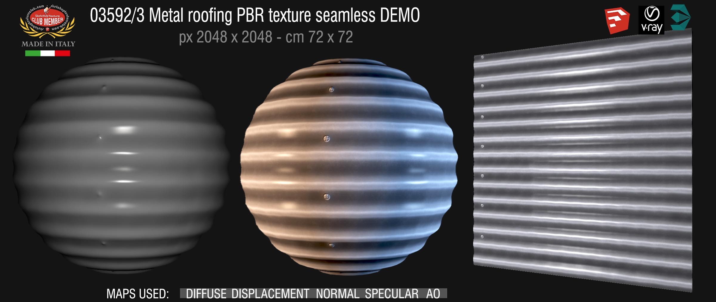 03592_3 Metal roofing PBR texture seamless DEMO