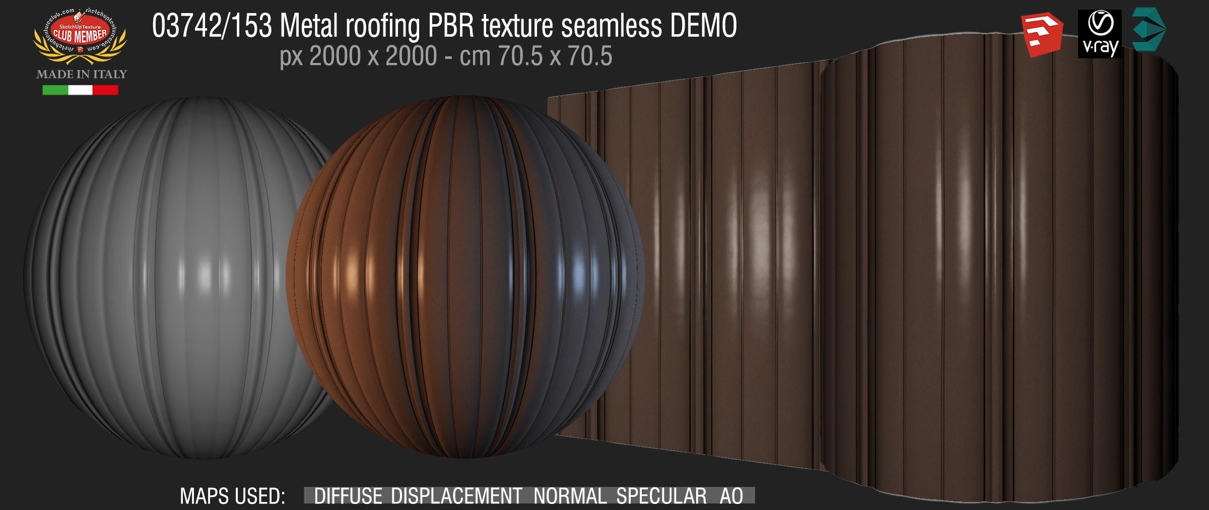 03742_153 Metal roofing PBR texture seamless DEMO