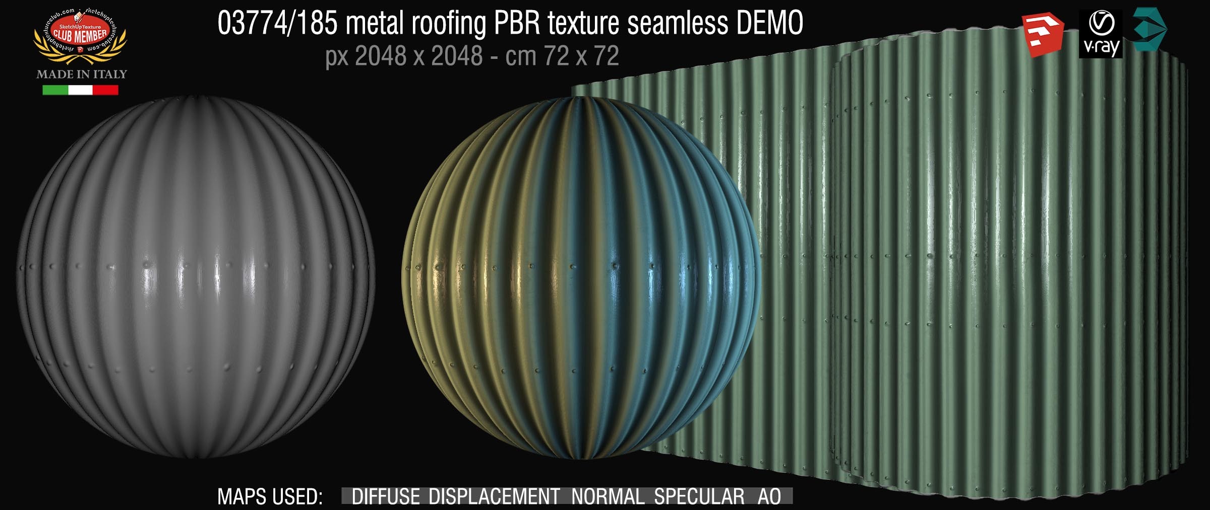 03774_185 metal roofing PBR texture seamless DEMO