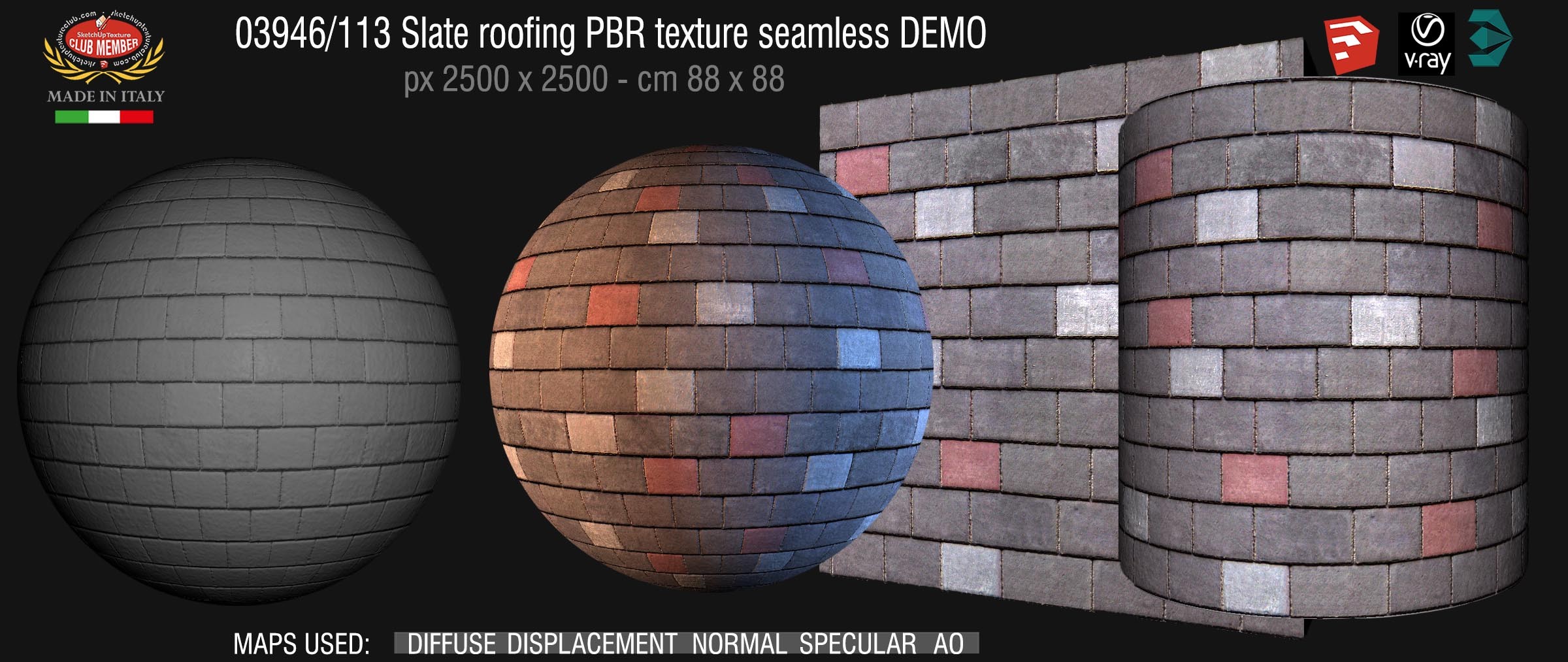 03946_113 Slate roofing PBR texture seamless DEMO