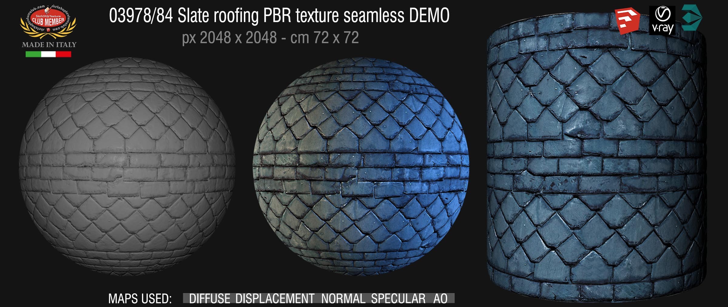 03978_84 Slate roofing PBR texture seamless DEMO