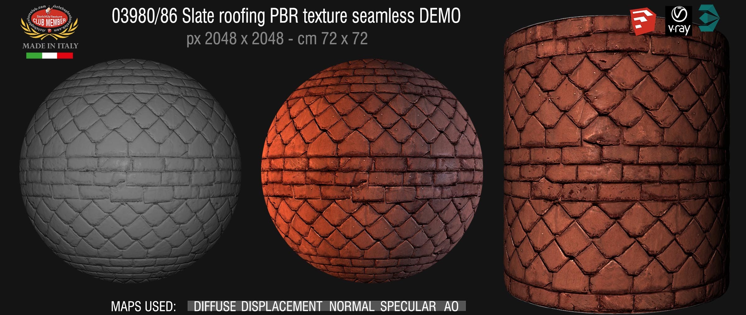 03980_86 Slate roofing PBR texture seamless DEMO