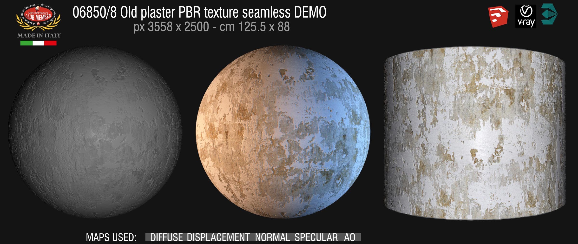06850_8 Old plaster PBR texture seamless DEMO
