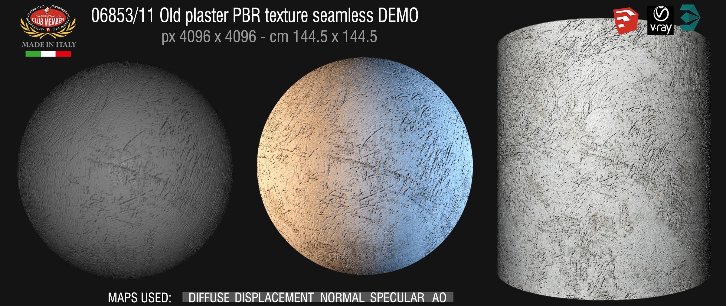 06853_11 Old plaster PBR texture seamless DEMO