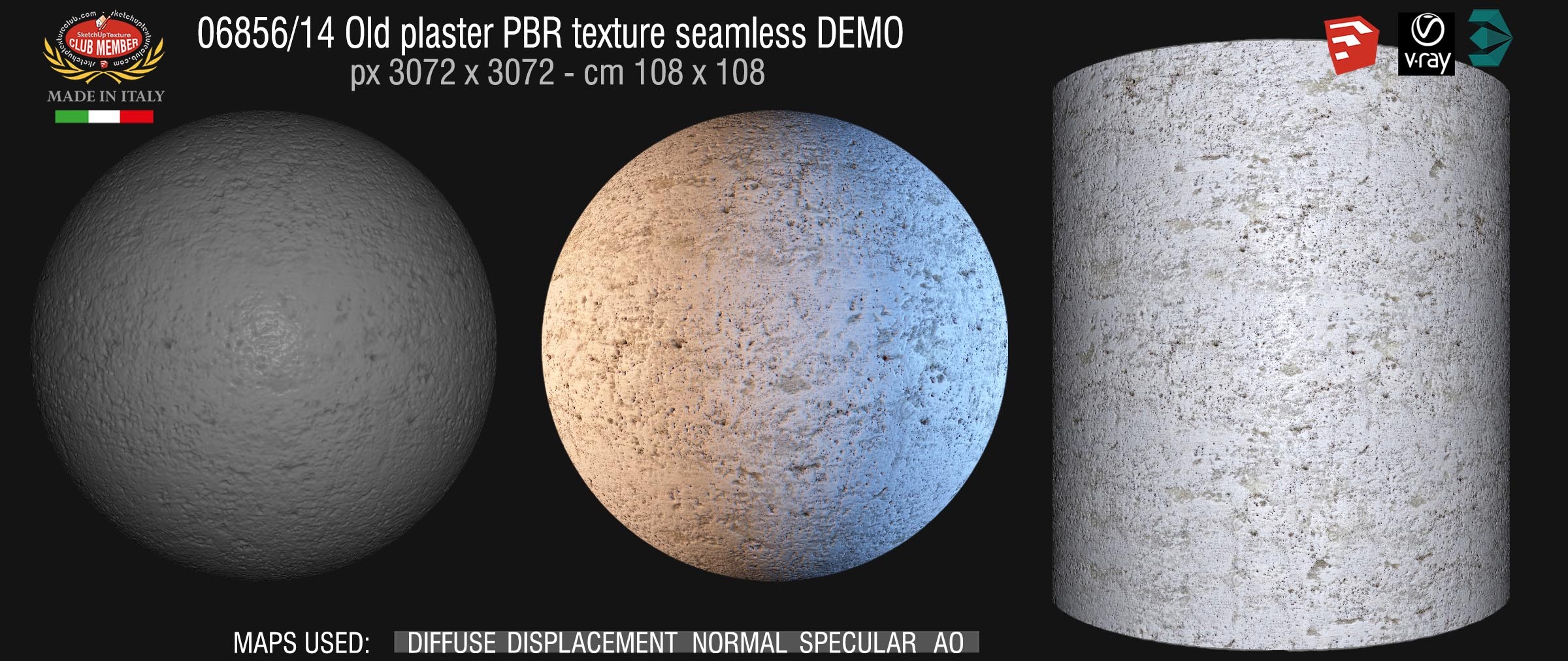 06856_14 Old plaster PBR texture seamless DEMO