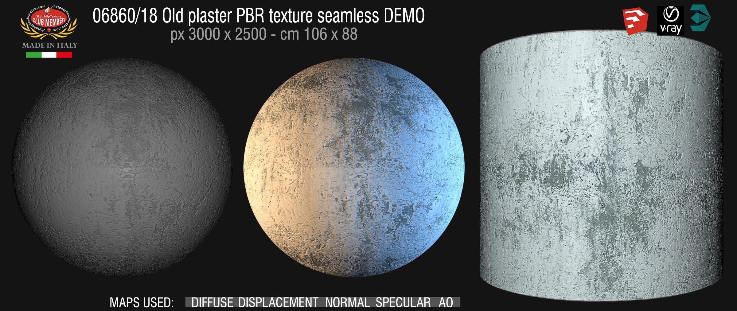 06860_18 Old plaster PBR texture seamless DEMO