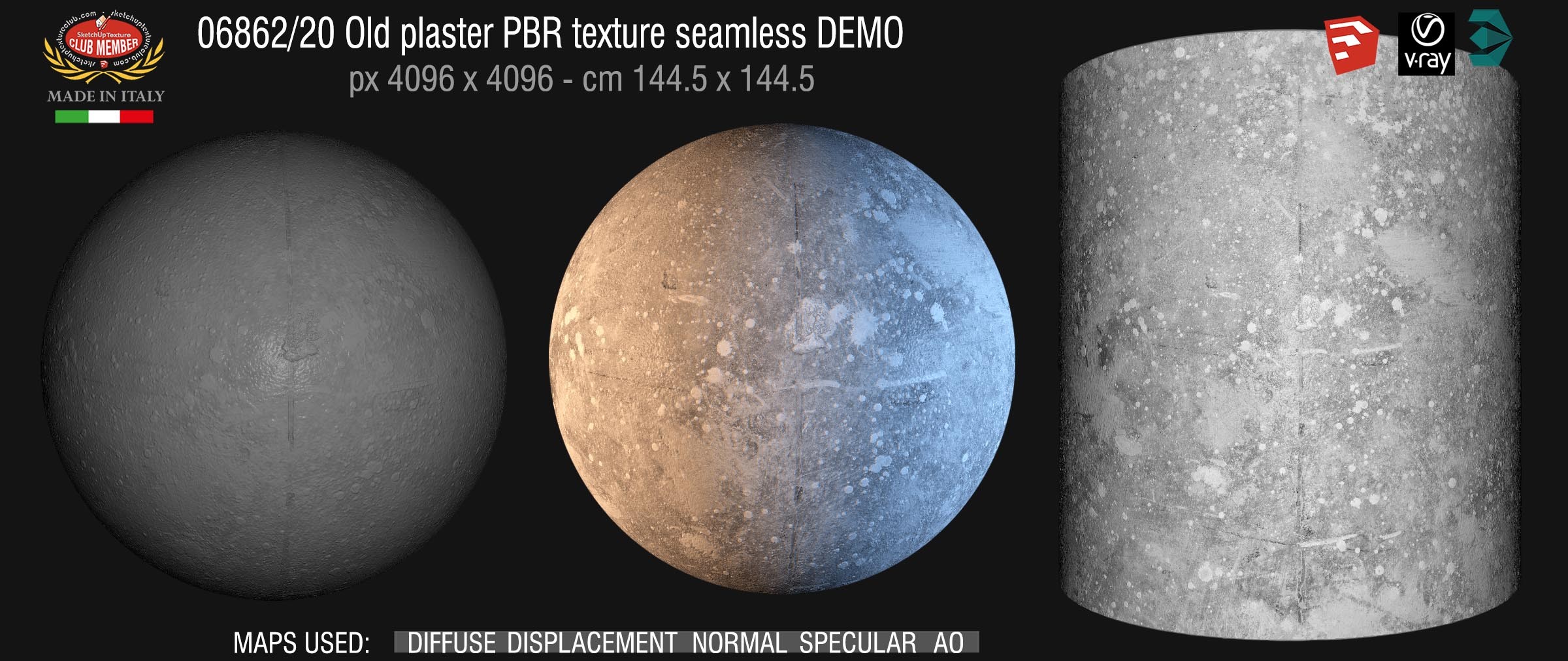 06862_20 Old plaster PBR texture seamless DEMO