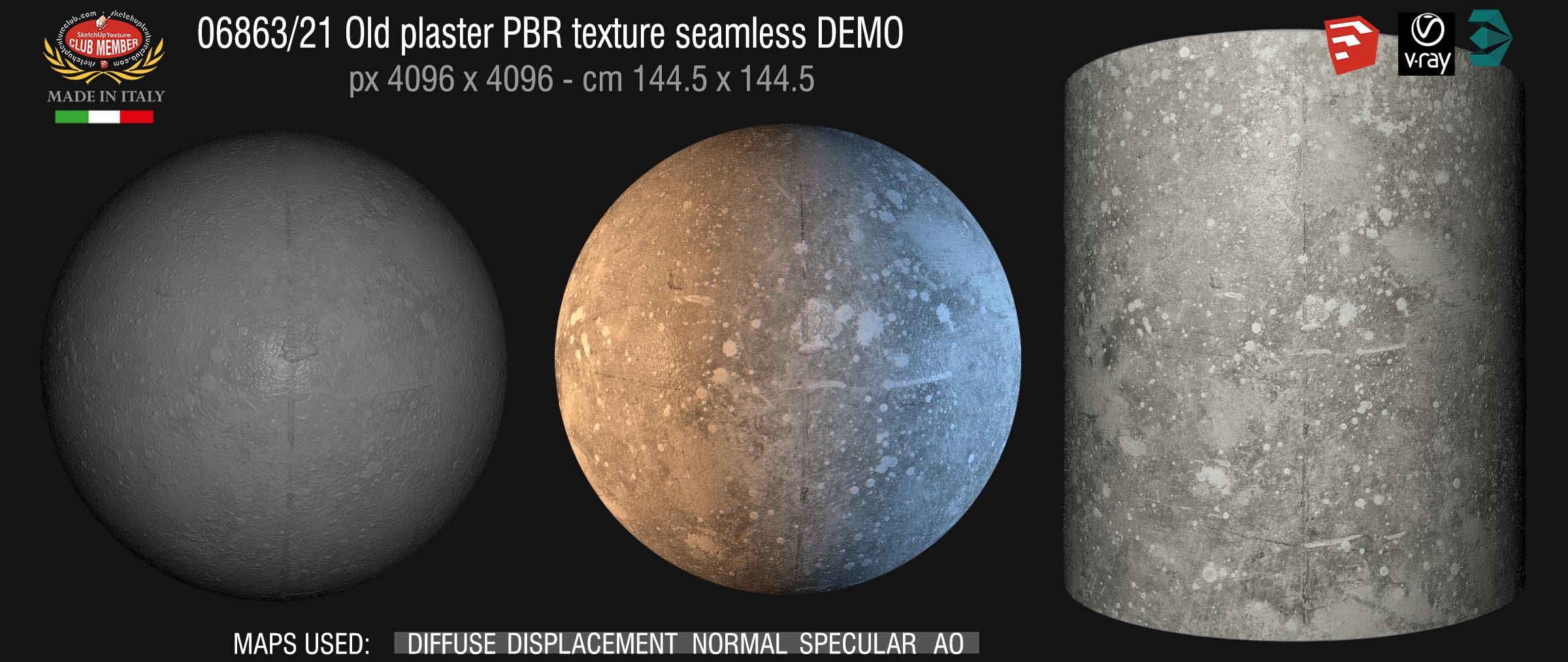 06863_21 Old plaster PBR texture seamless DEMO