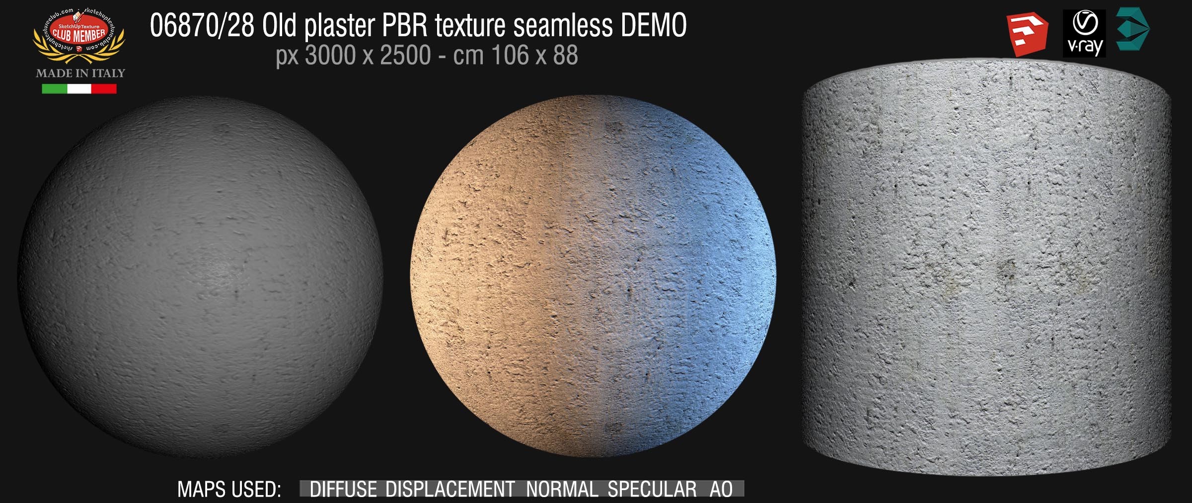 06870_28 Old plaster PBR texture seamless DEMO