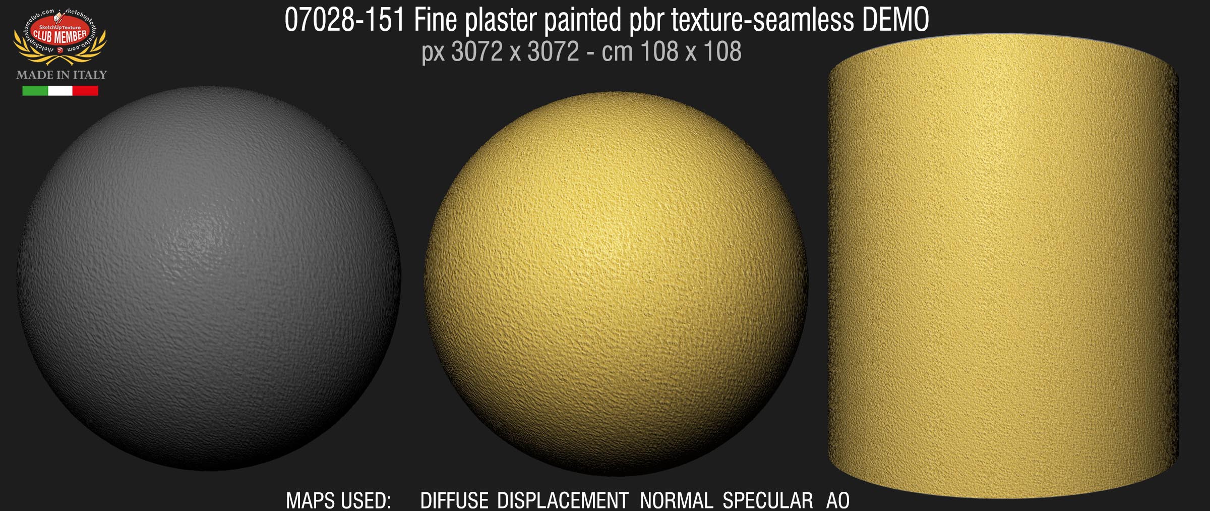 07028-151 Fine plaster painted pbr texture-seamless DEMO