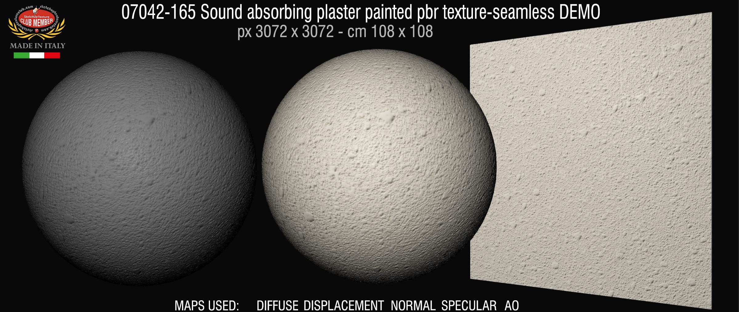07042-165 Sound absorbing plaster painted pbr texture-seamless DEMO