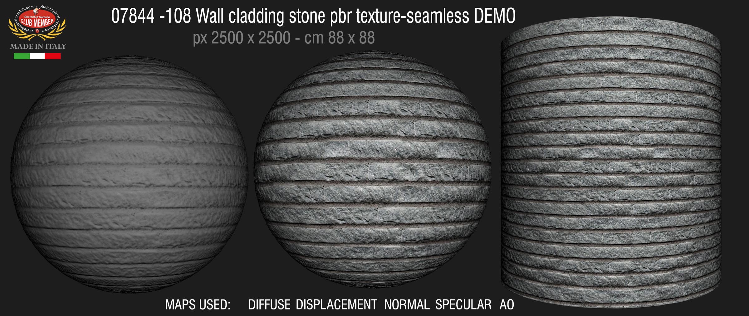 07844 -108 Wall cladding stone pbr texture-seamless DEMO