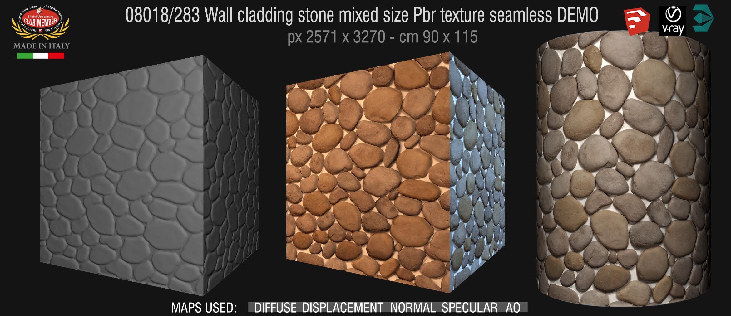 08018_283 Wall cladding stone mixed size Pbr texture seamless DEMO