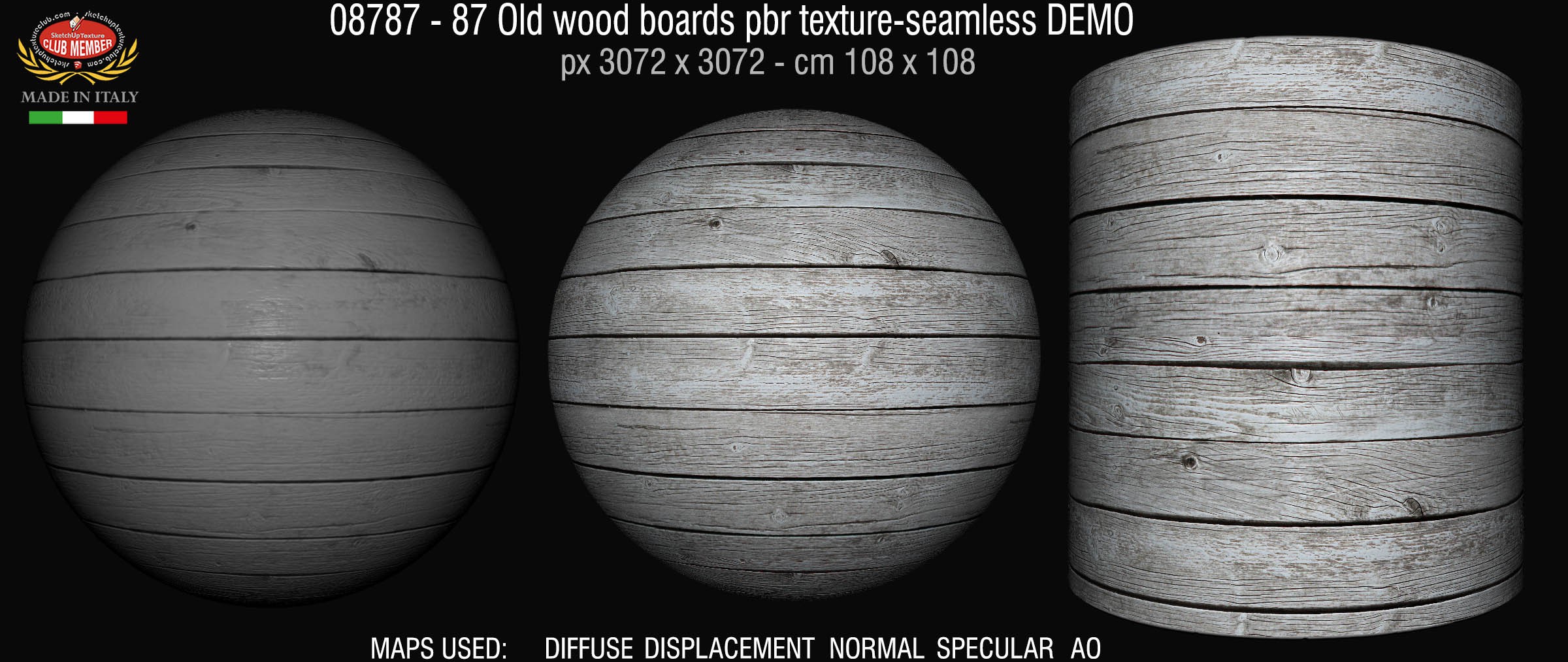 08787 - 87 Old wood boards pbr texture-seamless DEMO