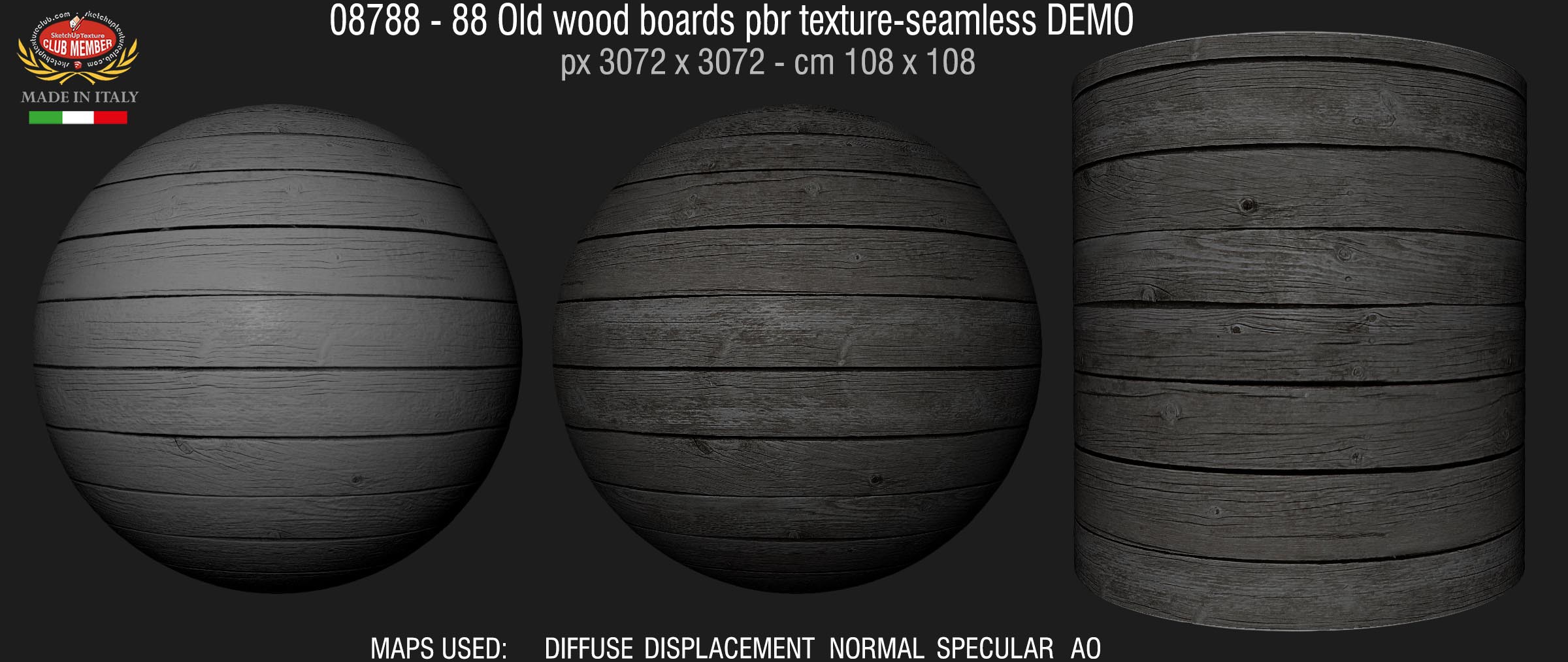 08788 - 88 Old wood boards pbr texture-seamless DEMO