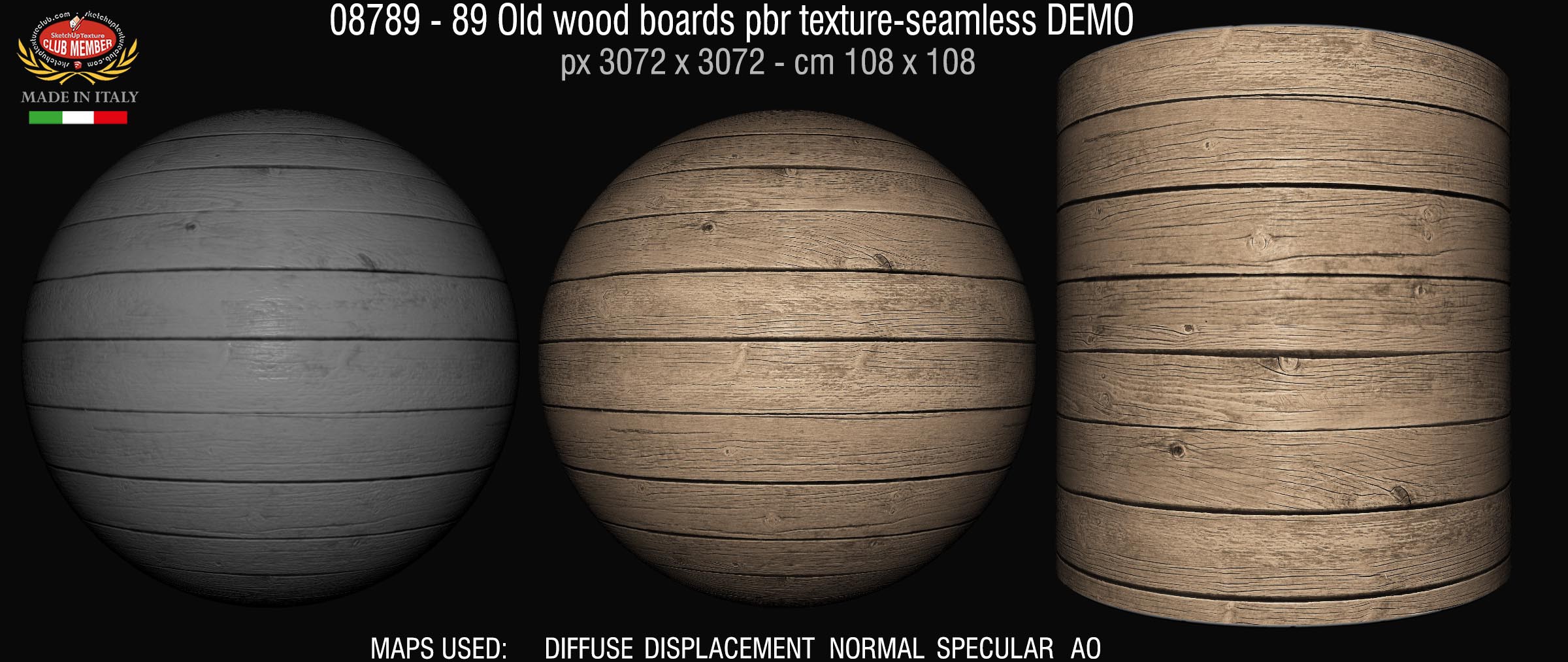 08789 - 89 Old wood boards pbr texture-seamless DEMO