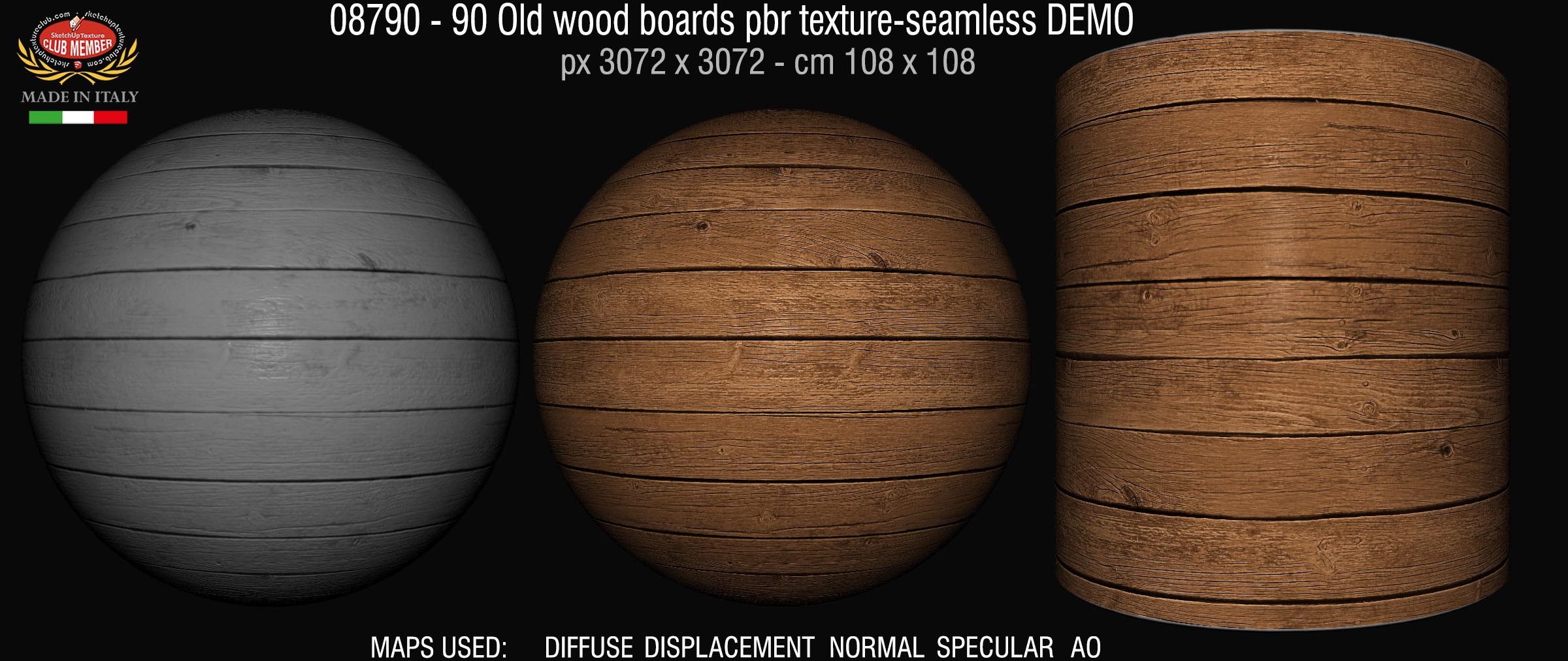 08790 - 90 Old wood boards pbr texture-seamless DEMO