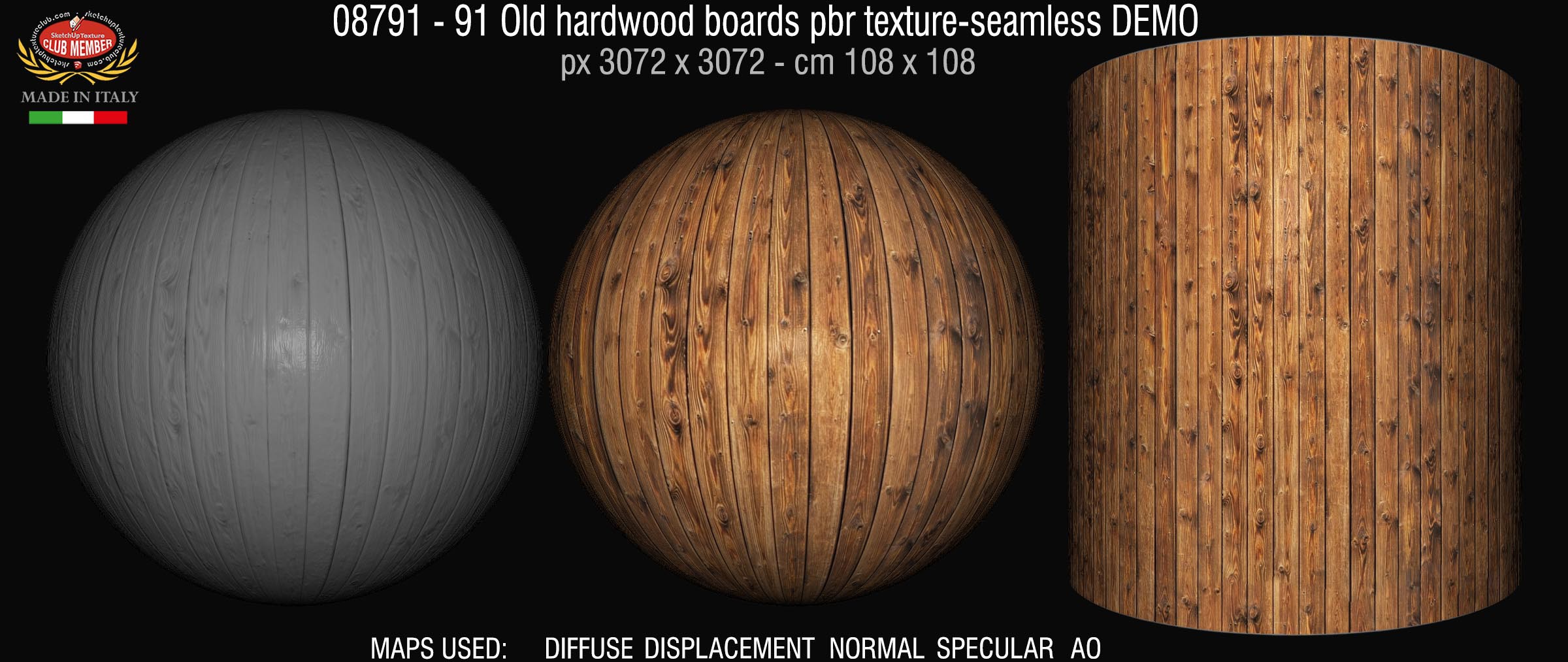 08791 - 91 Old hardwood boards pbr texture-seamless DEMO