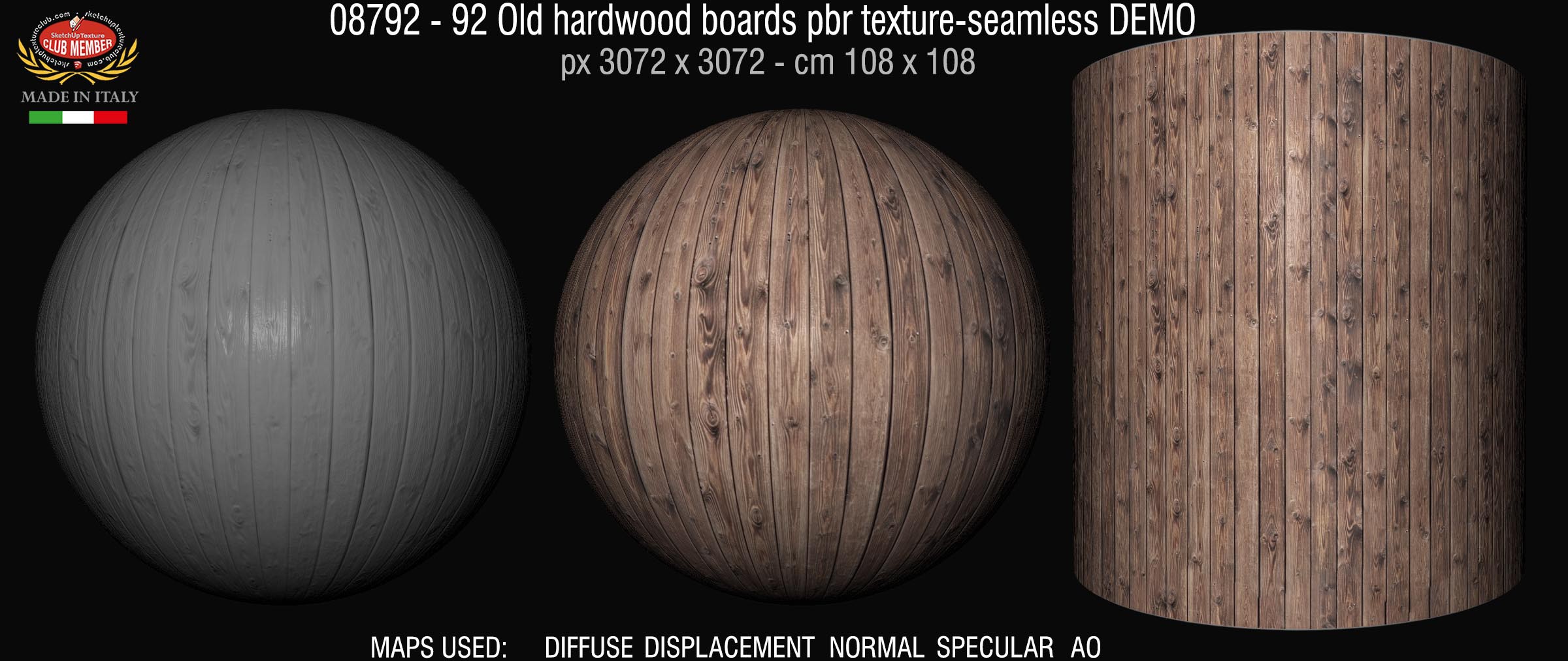 08792 - 92 Old hardwood boards pbr texture-seamless DEMO