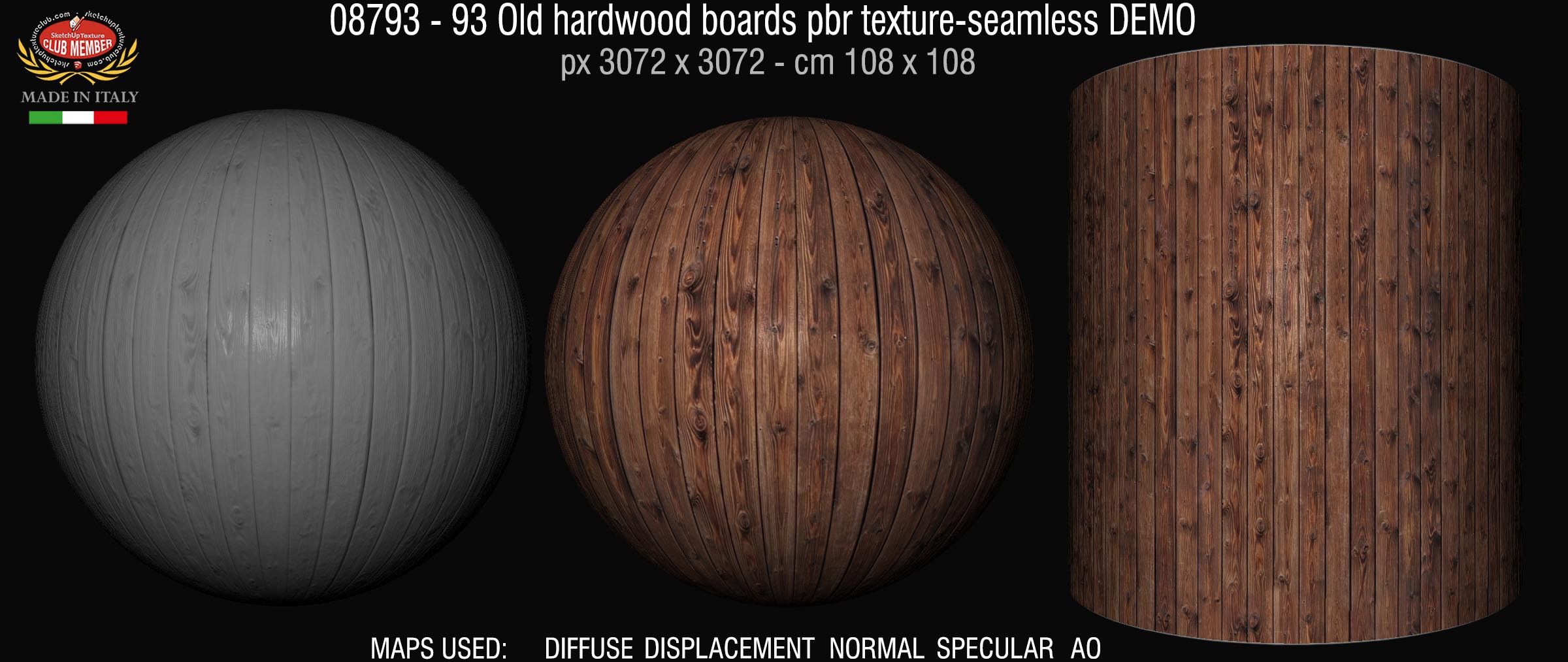 08793 - 93 Old hardwood boards pbr texture-seamless DEMO