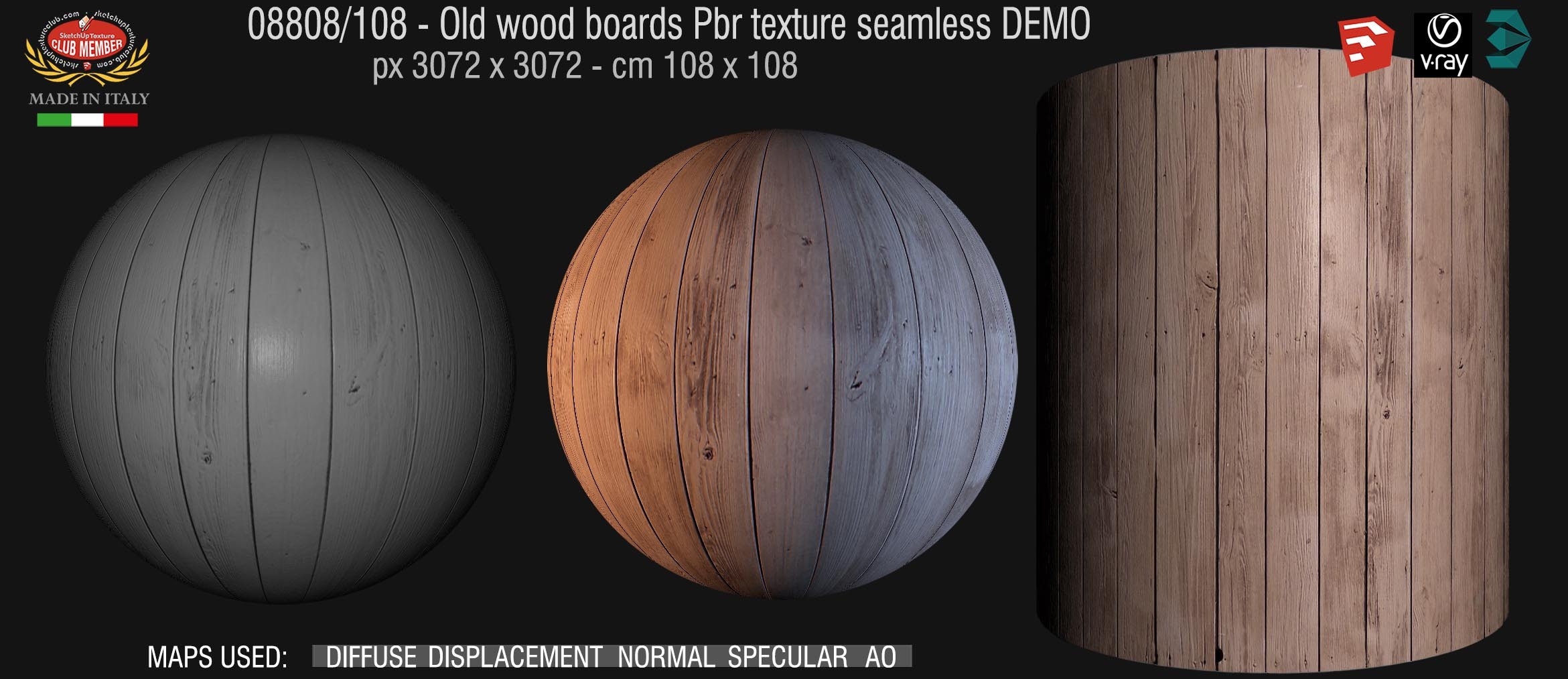 08808_108 Old wood boards Pbr texture seamless DEMO