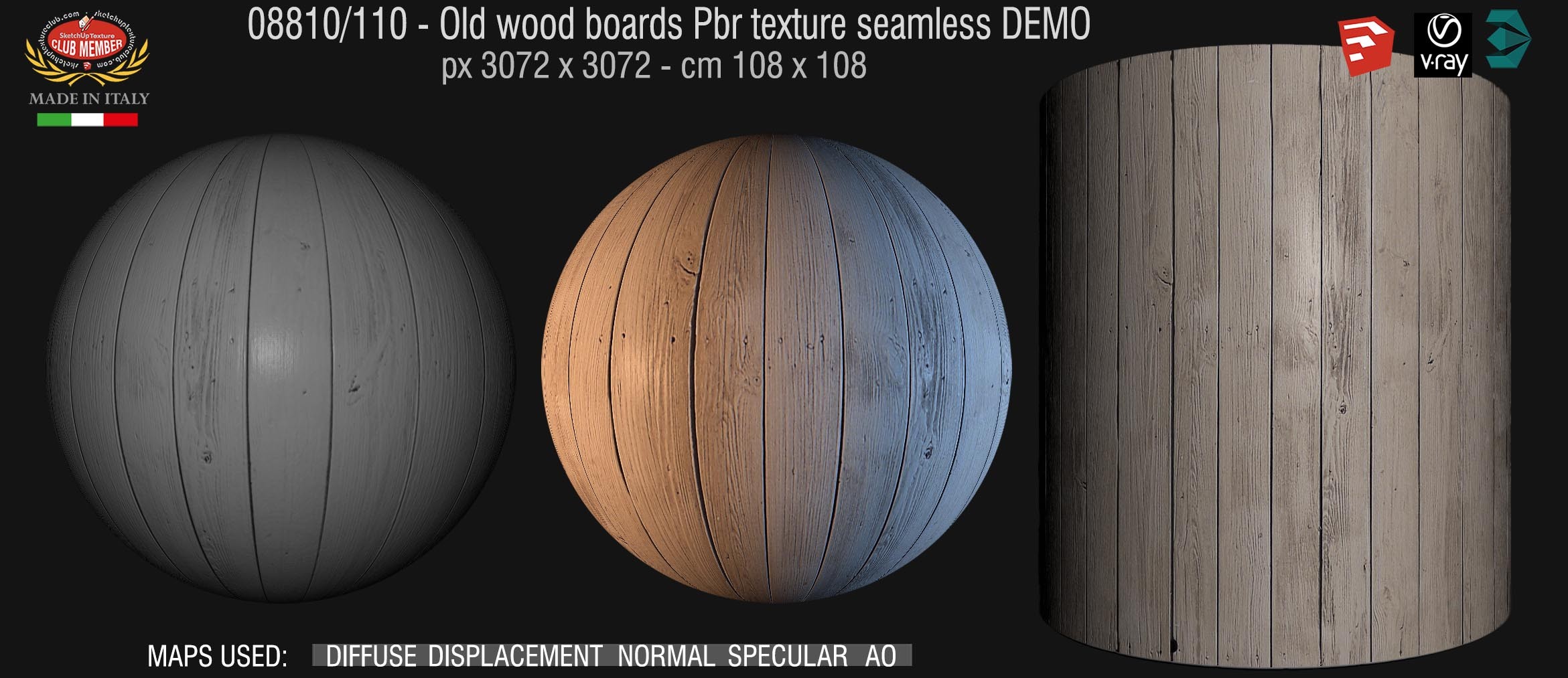 08810_110 Old wood boards Pbr texture seamless DEMO