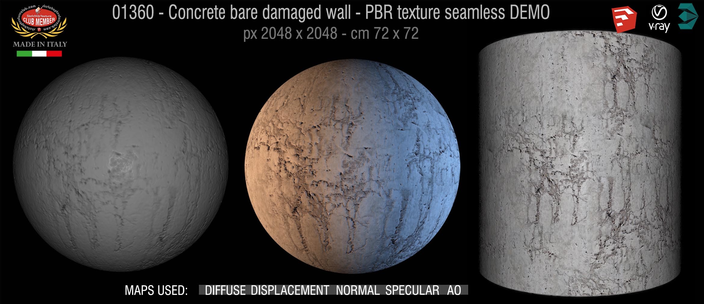 01360 Concrete bare clean-PBR texture seamless DEMO