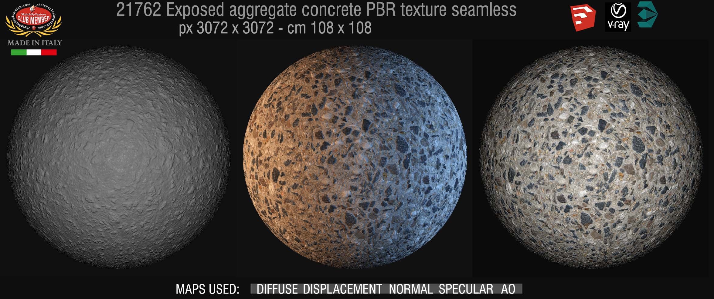 21762 Exposed aggregate concrete PBR textures seamless demo