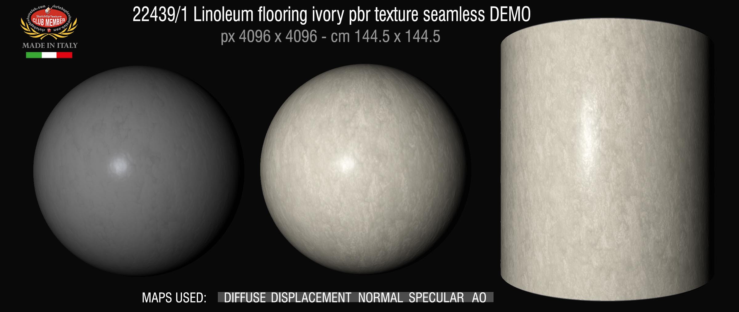 1_Linoleum flooring ivory pbr texture seamless demo