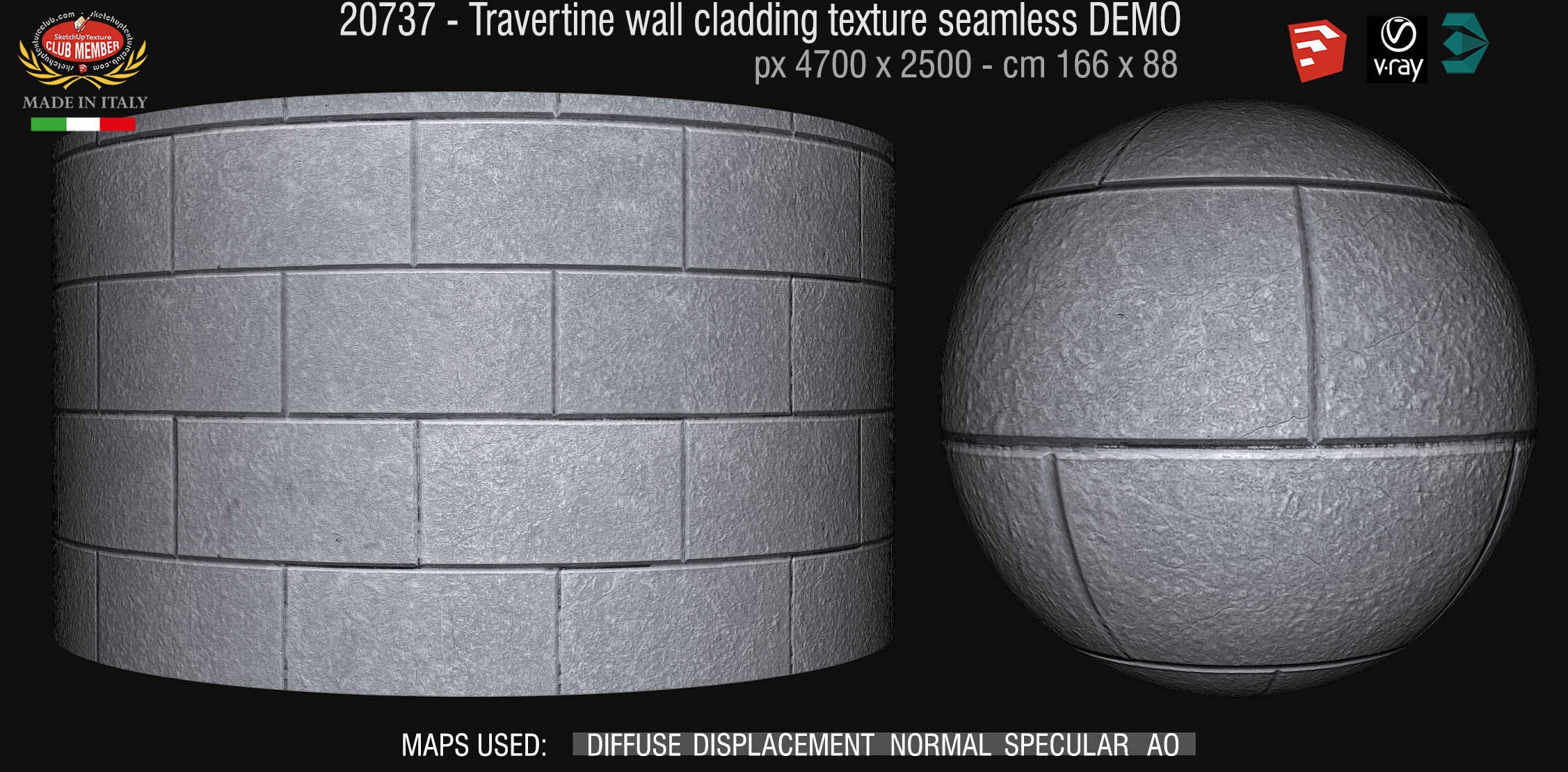 20737 Marble wall cladding texture & maps DEMO