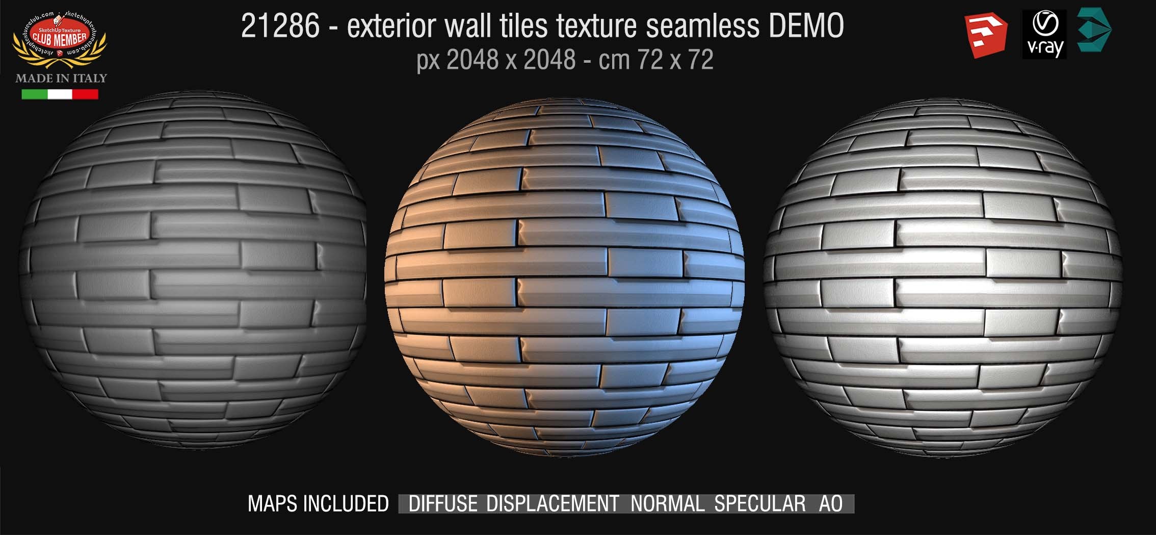 21286  Outside ceramics wall cladding texture + maps demo