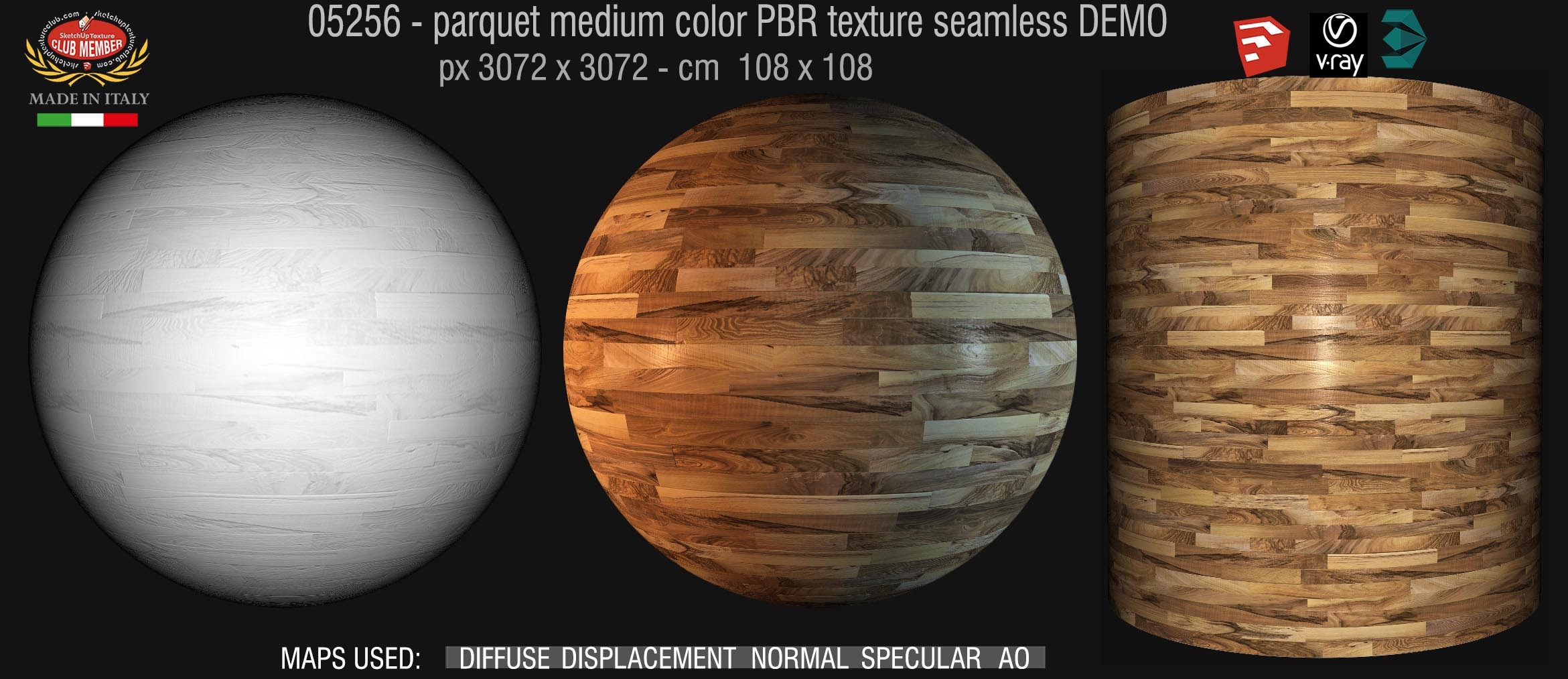 05256 parquet medium color PBR texture seamless DEMO