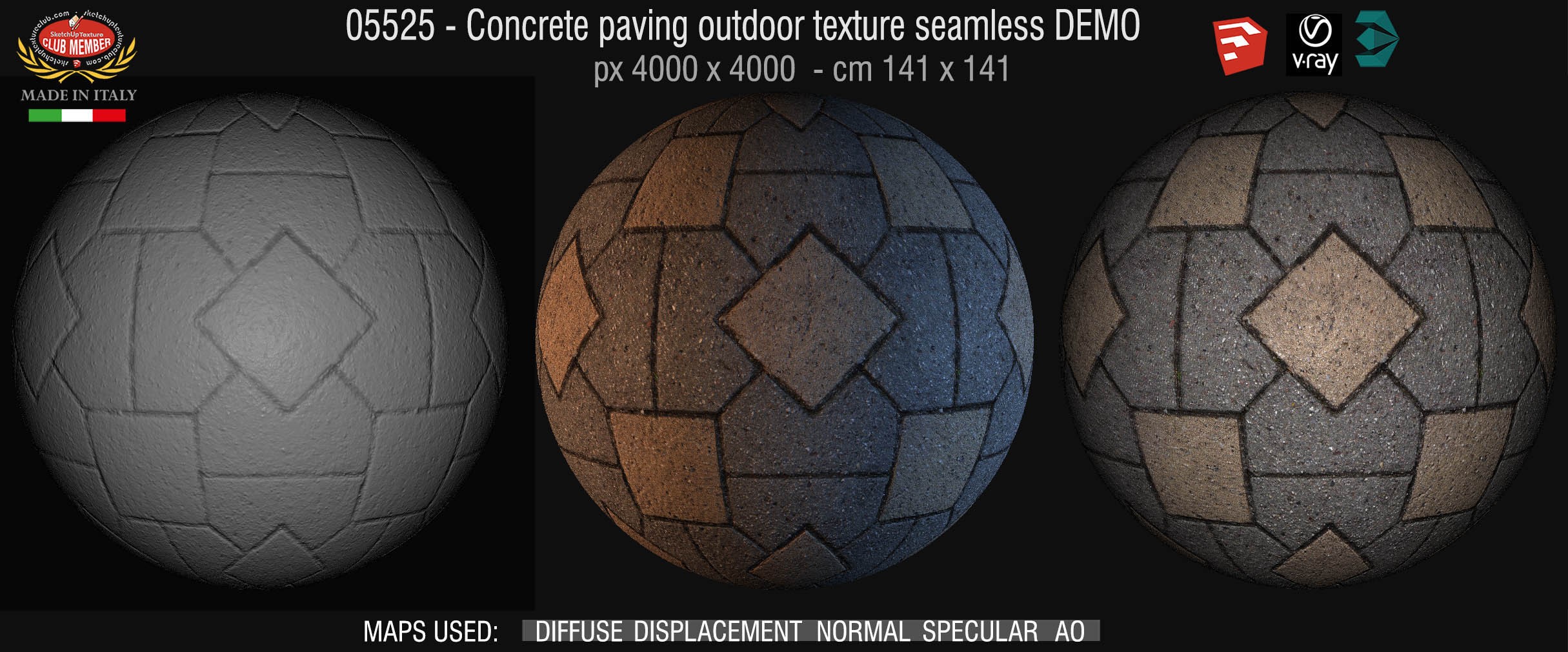 05625 Paving concrete mixed size texture seamless & maps DEMO