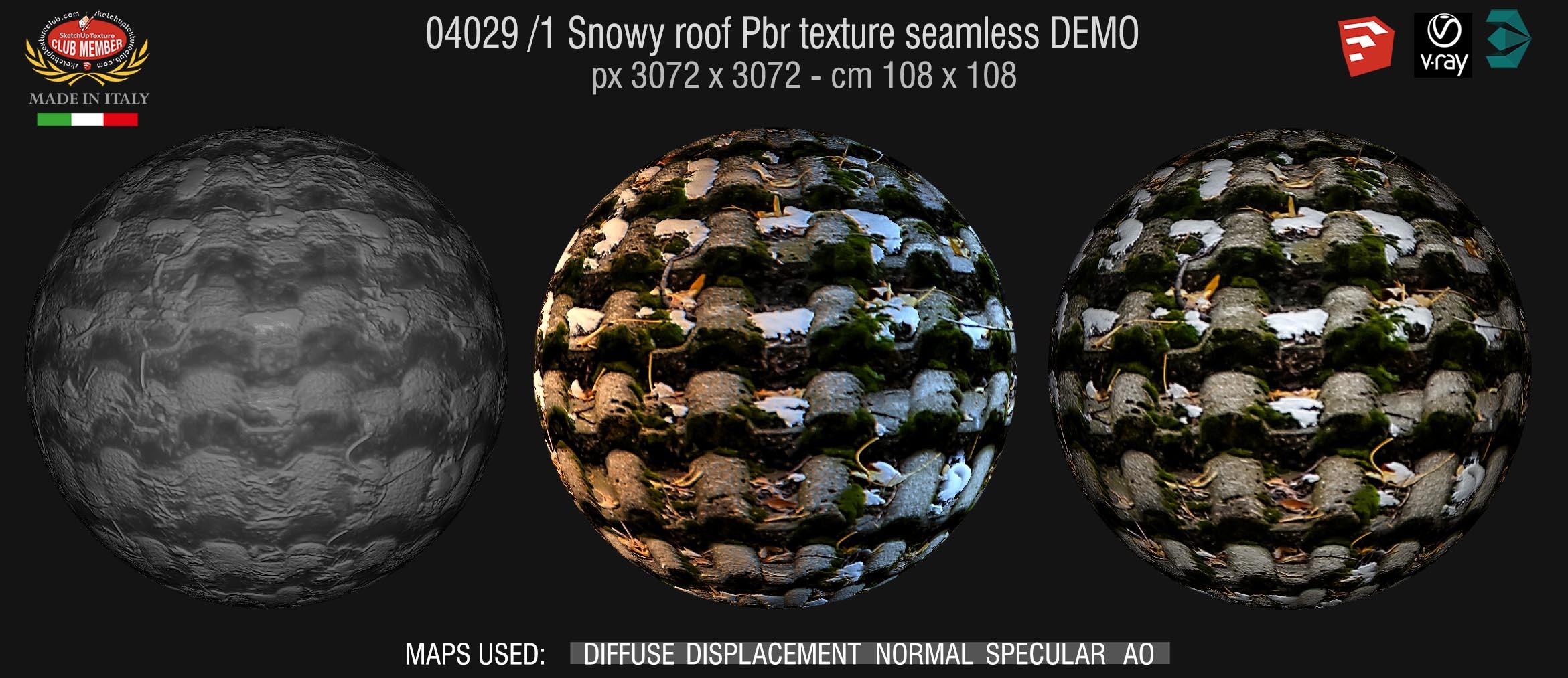 04029 /1 Snowy roof Pbr texture seamless DEMO