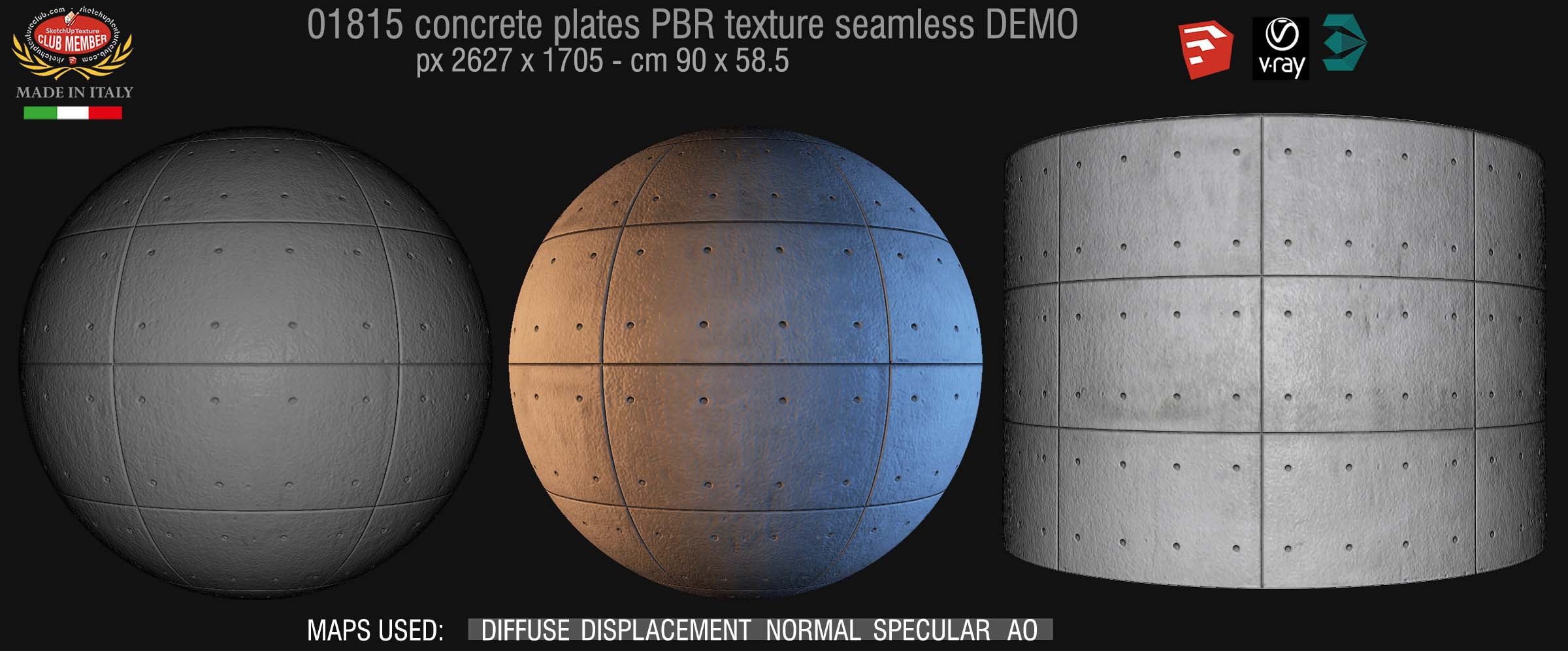 01815 Tadao Ando concrete plates PBR texture seamless DEMO