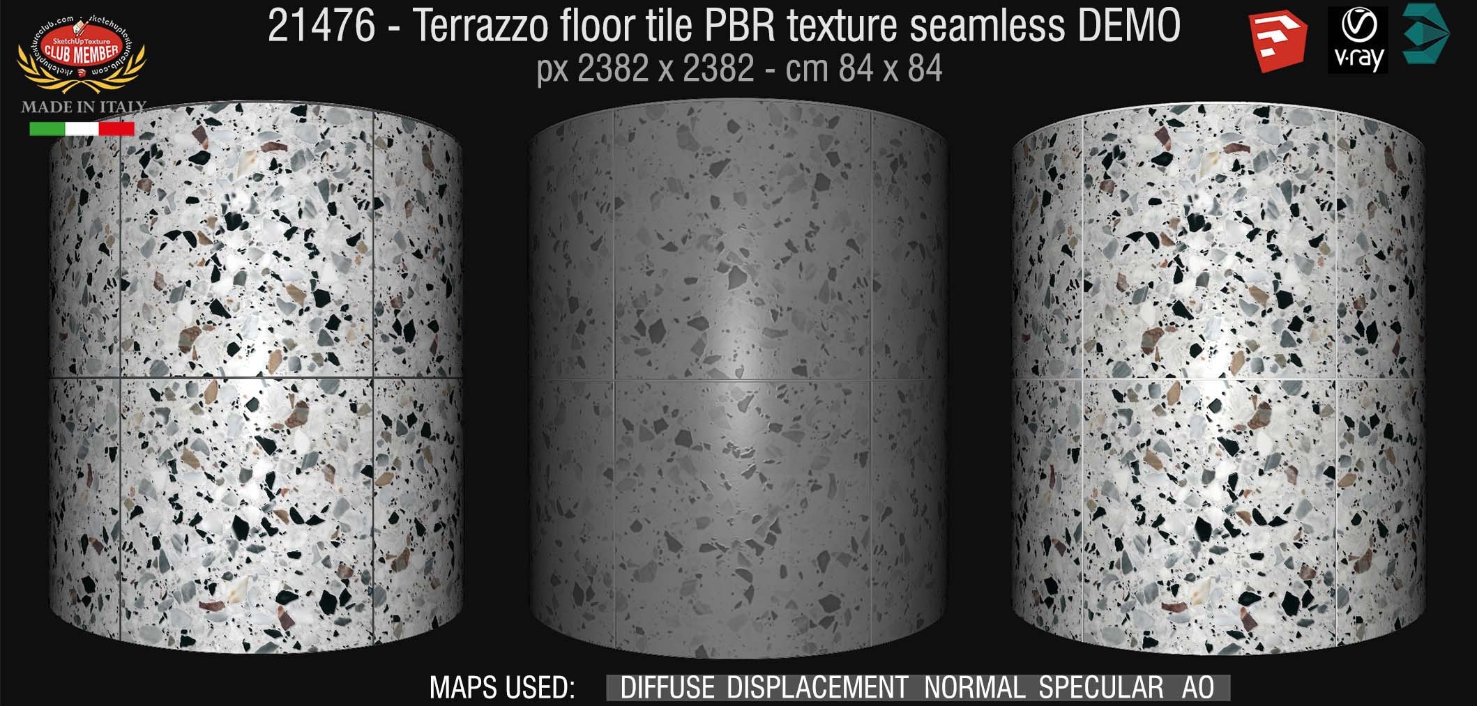 21476 terrazzo floor tile PBR texture seamless DEMO